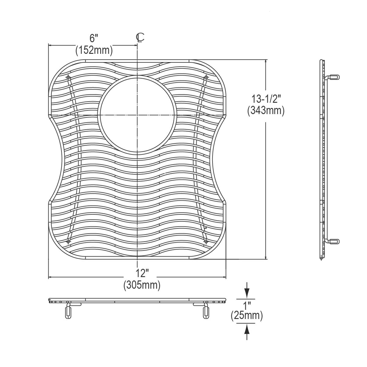 polished stainless steel bottom grid