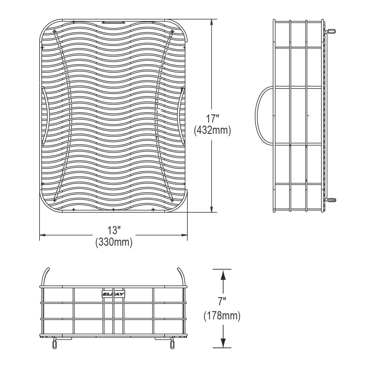 polished stainless steel rinsing basket