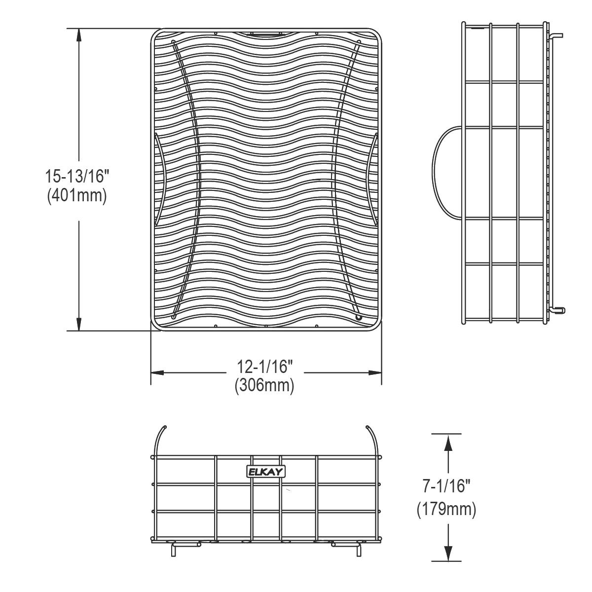polished stainless steel rinsing basket