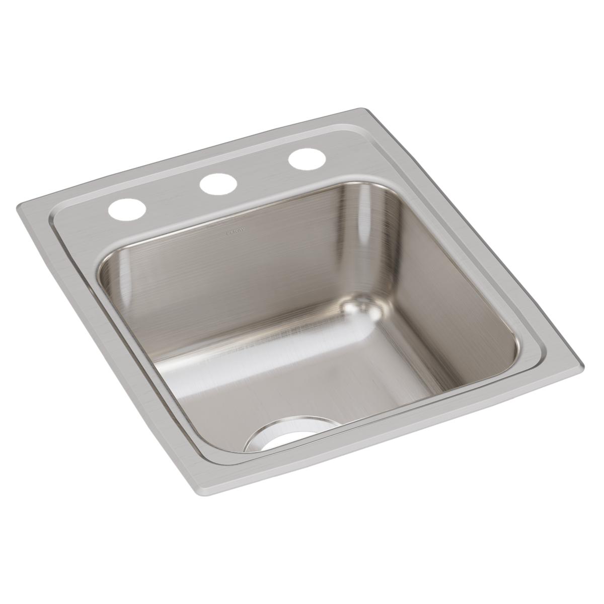 Elkay Lustertone Classic 15" x 17-1/2" x 7-5/8" Single Bowl Drop-in Bar Sink