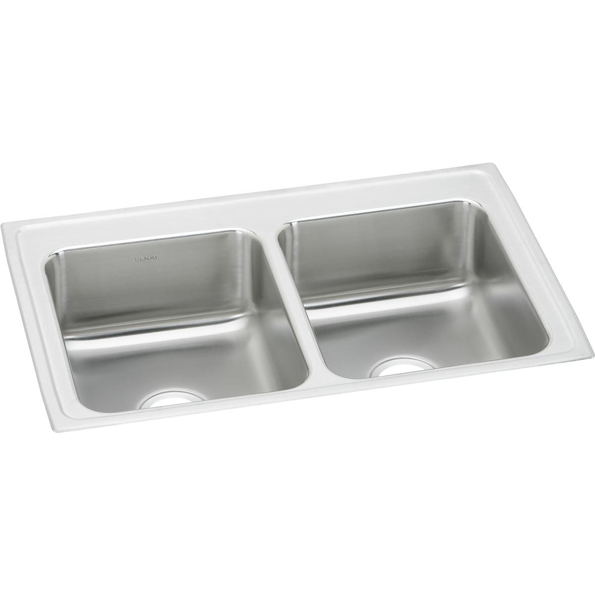 lustertone double bowl drop-in sink