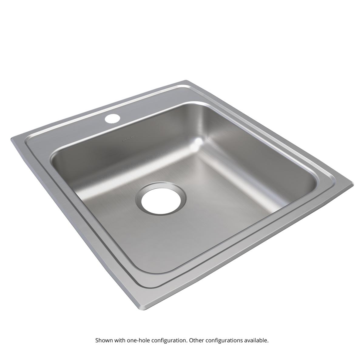 Elkay Lustertone Classic 19-1/2" x 22" x 5-1/2" MR2-Hole Single Bowl Drop-in ADA Sink