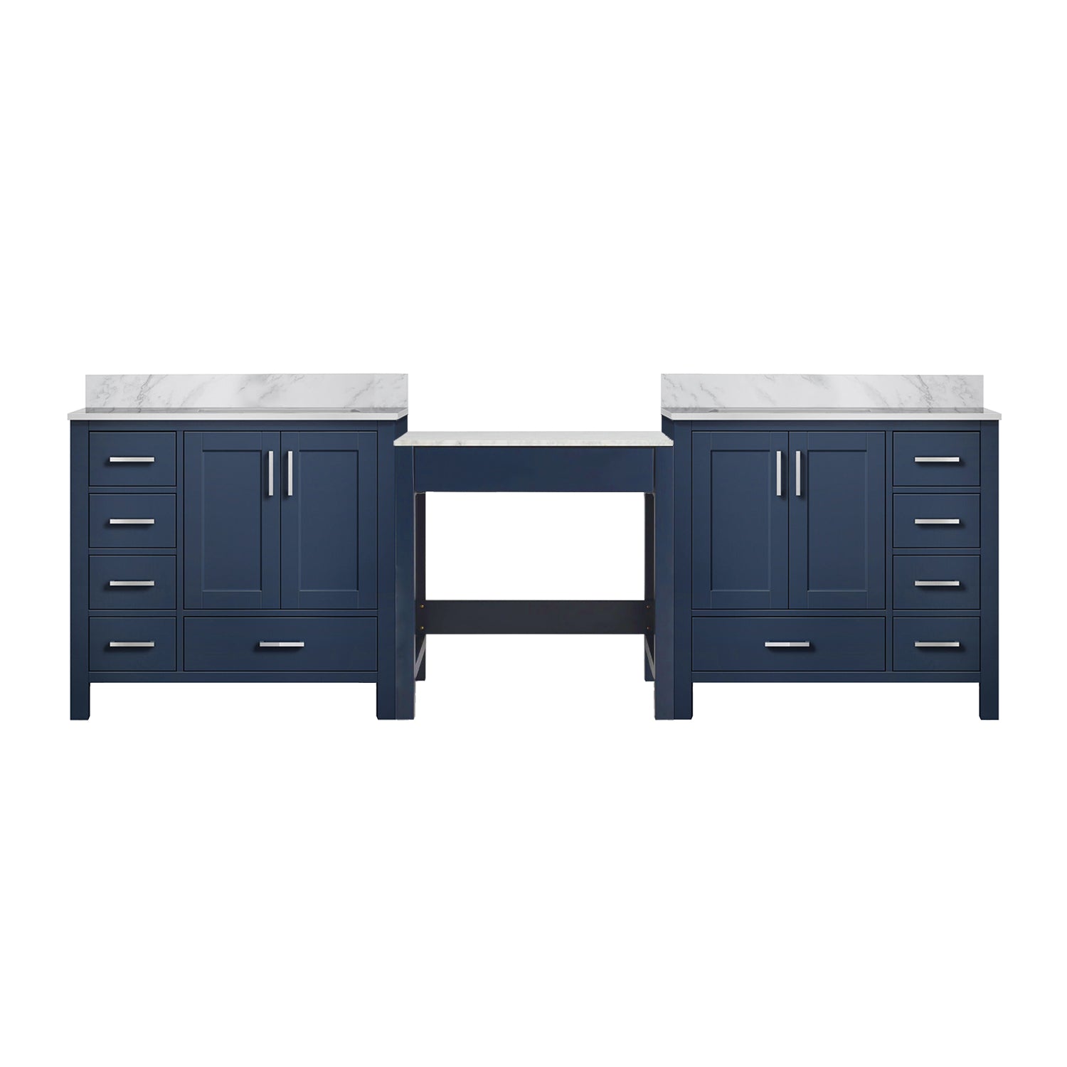 Lexora Coraline 102 in W x 22 in D Double Bath Vanity with Carrara Marble Top