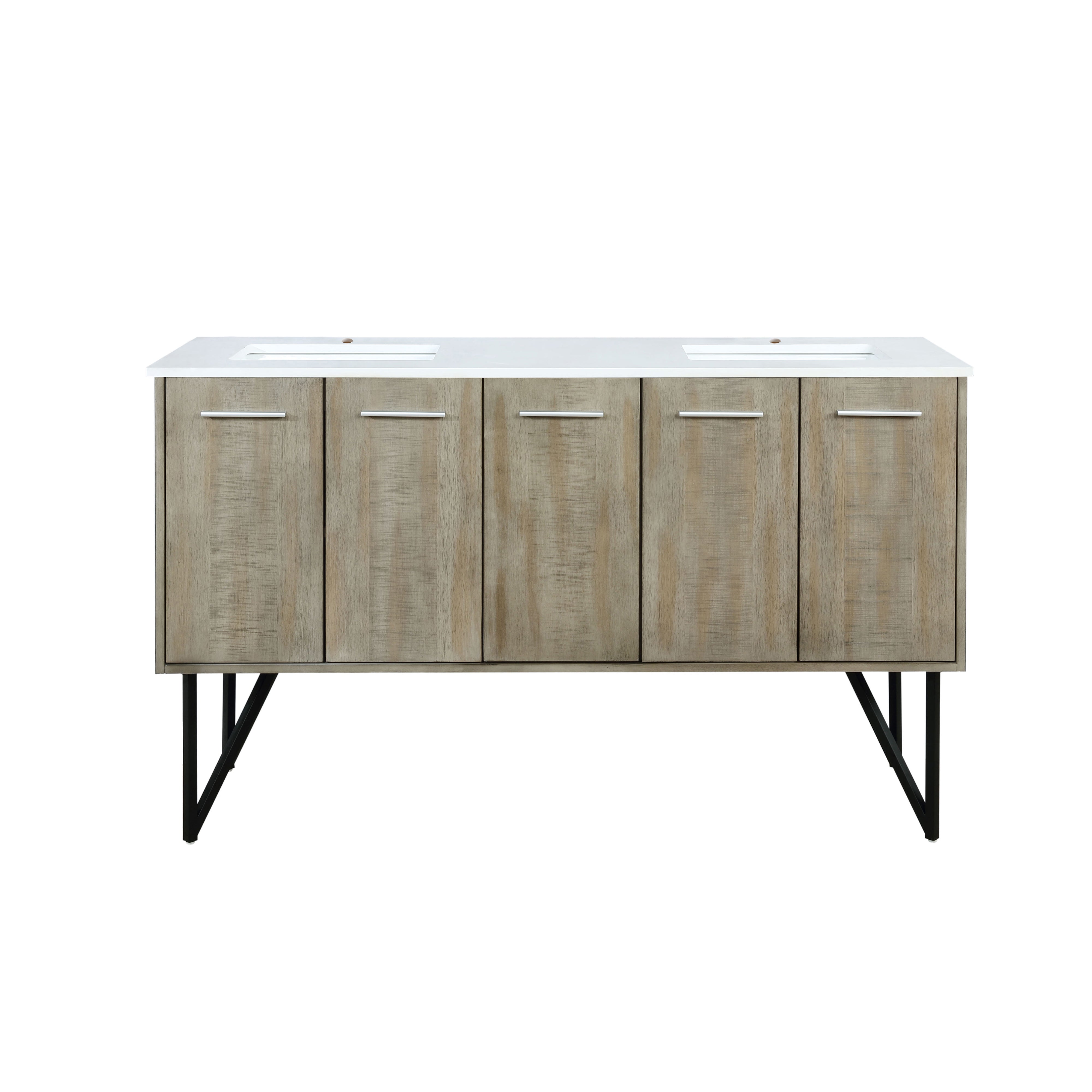 Lexora Lancy 60 in W x 20 in D Double Bath Vanity with Cultured Marble Top