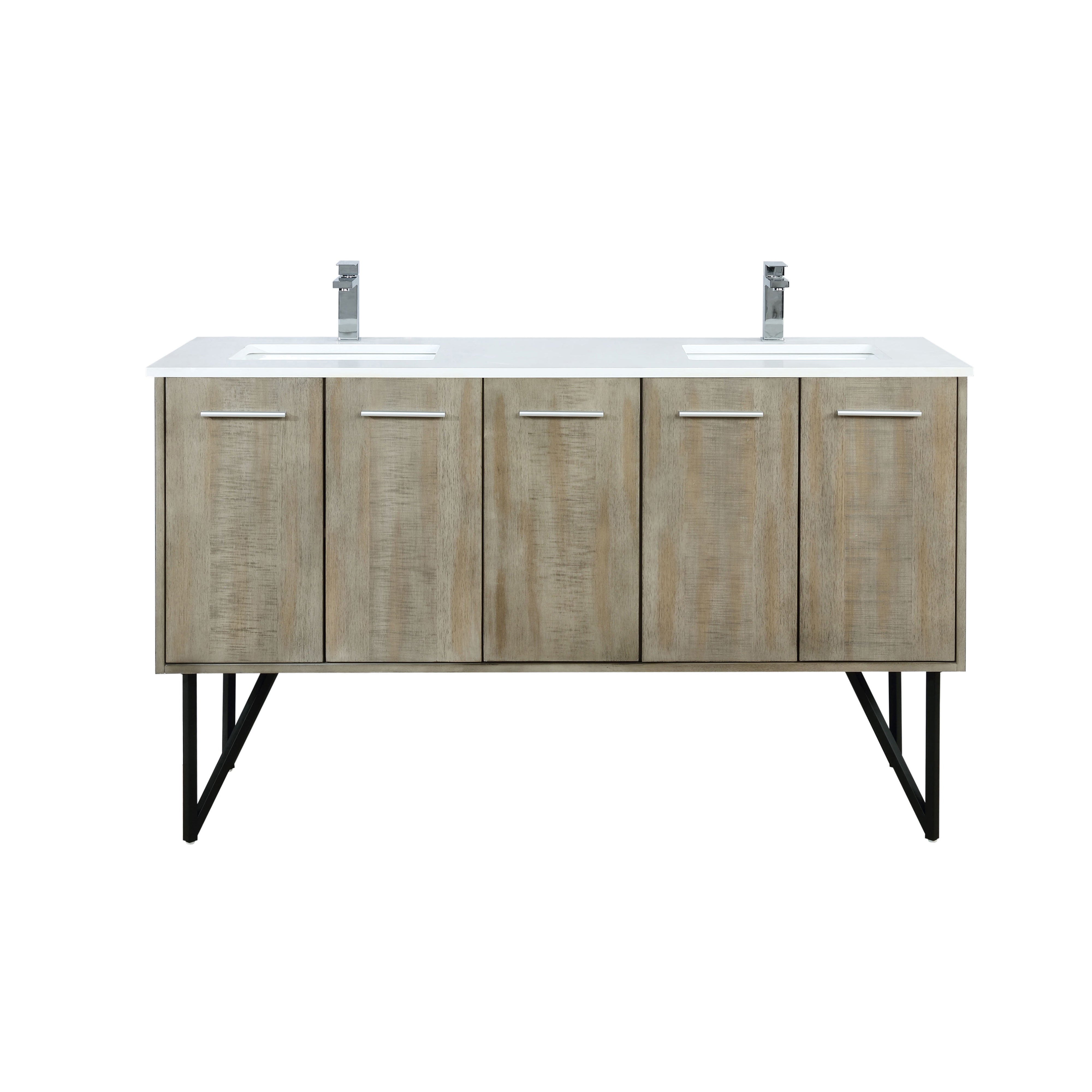 Lexora Lancy 60 in W x 20 in D Double Bath Vanity with Cultured Marble Top