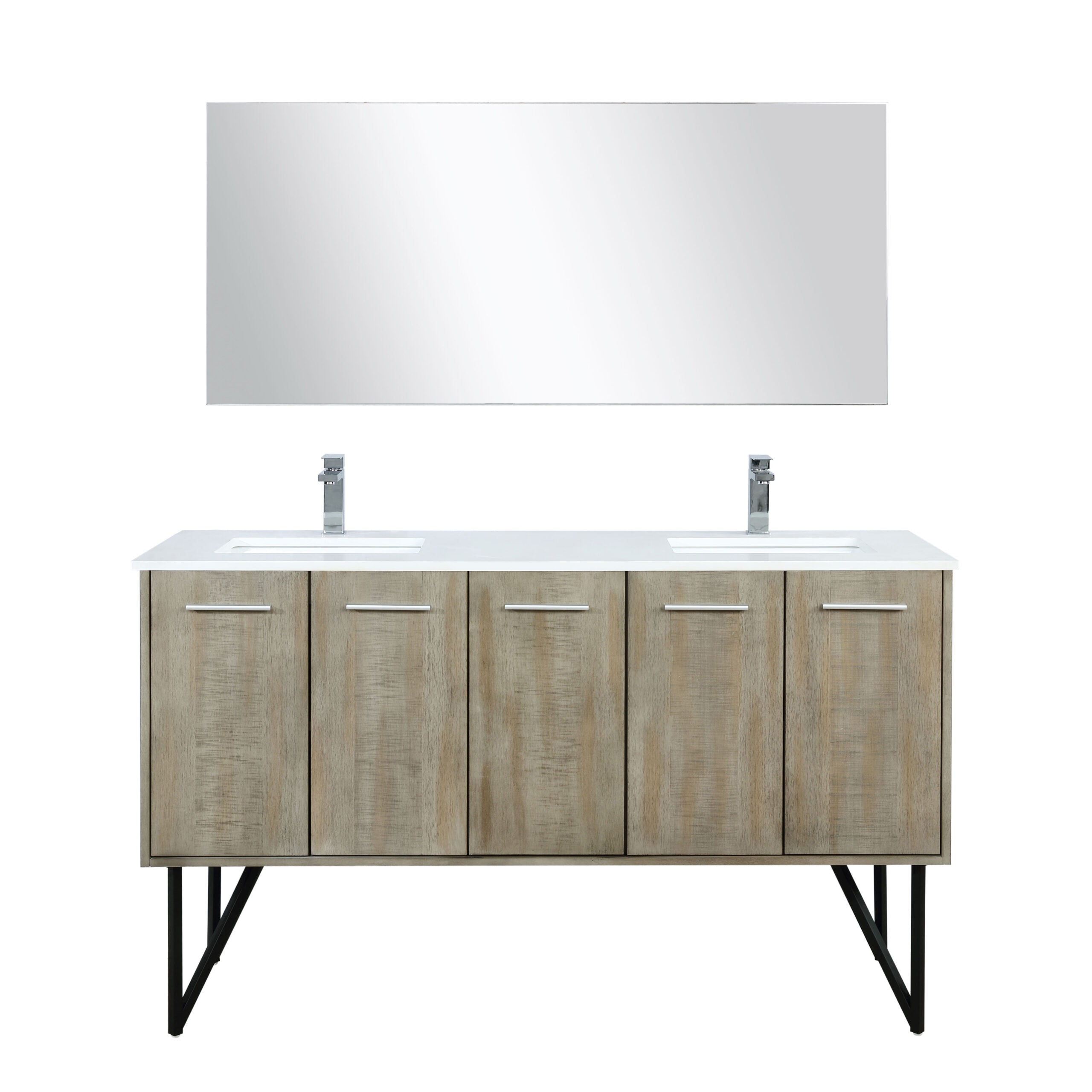 Lexora Lancy 60 in W x 20 in D Double Bath Vanity with Cultured Marble Top
