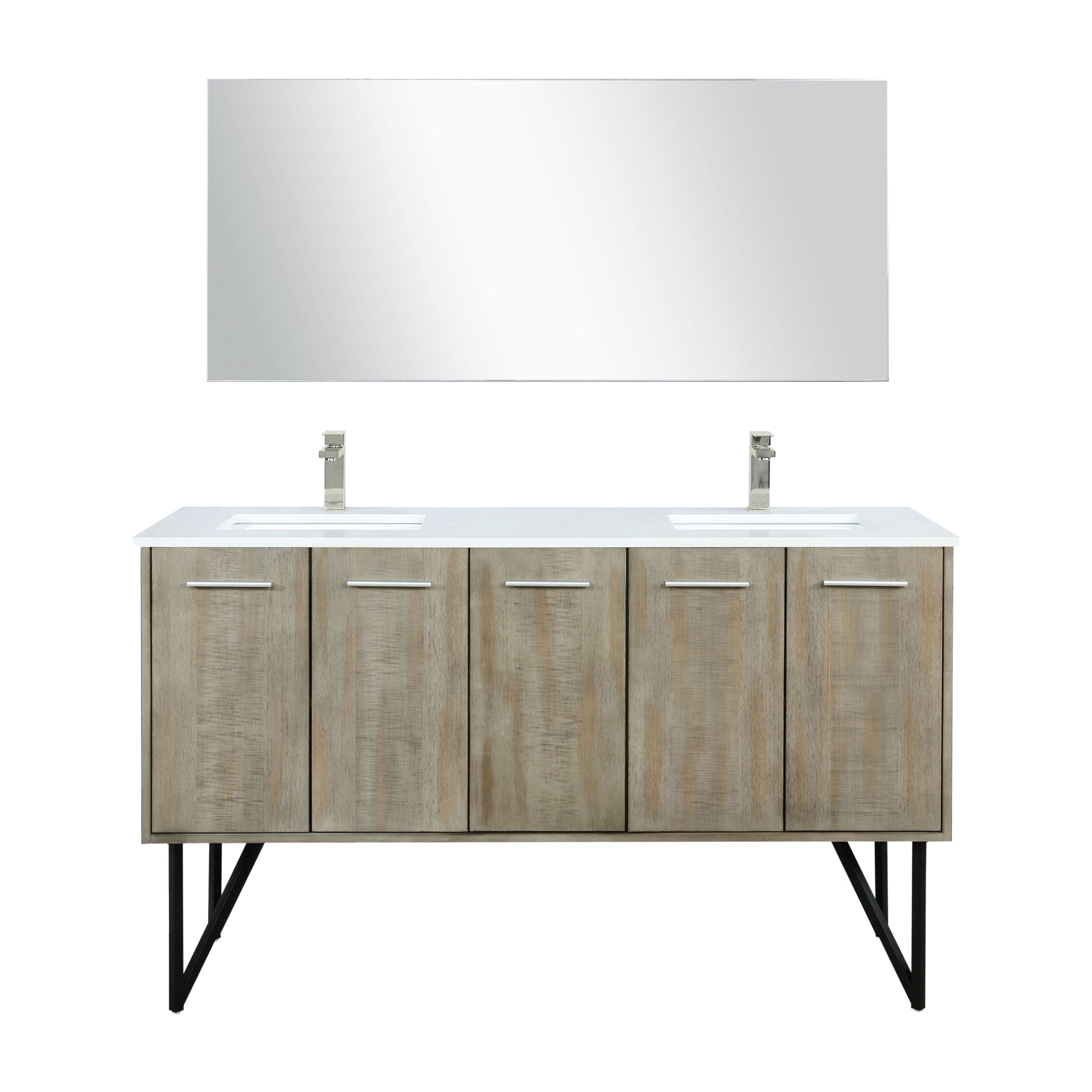 Lexora Lancy 60 in W x 20 in D Double Bath Vanity with Cultured Marble Top