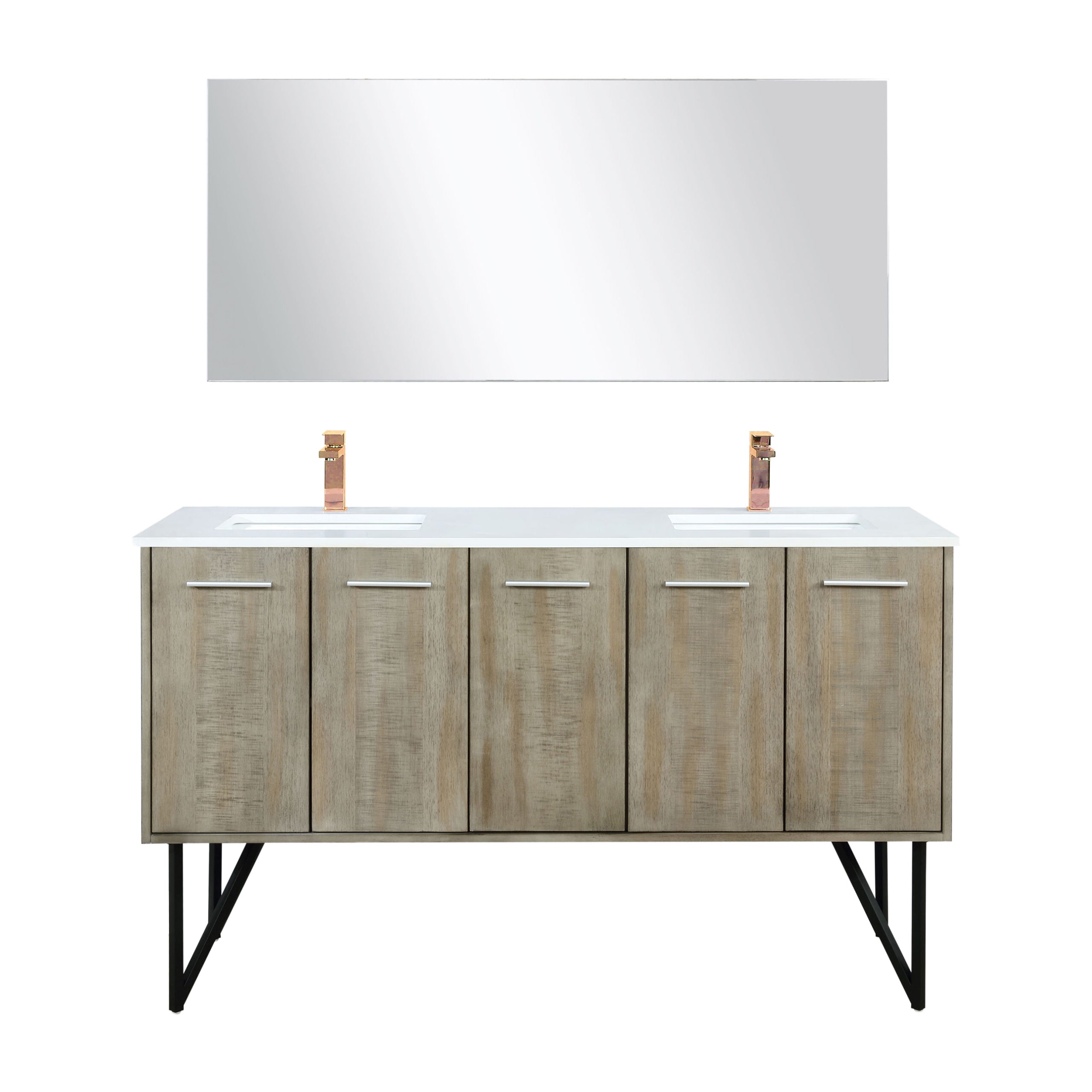 Lexora Lancy 60 in W x 20 in D Double Bath Vanity with Cultured Marble Top
