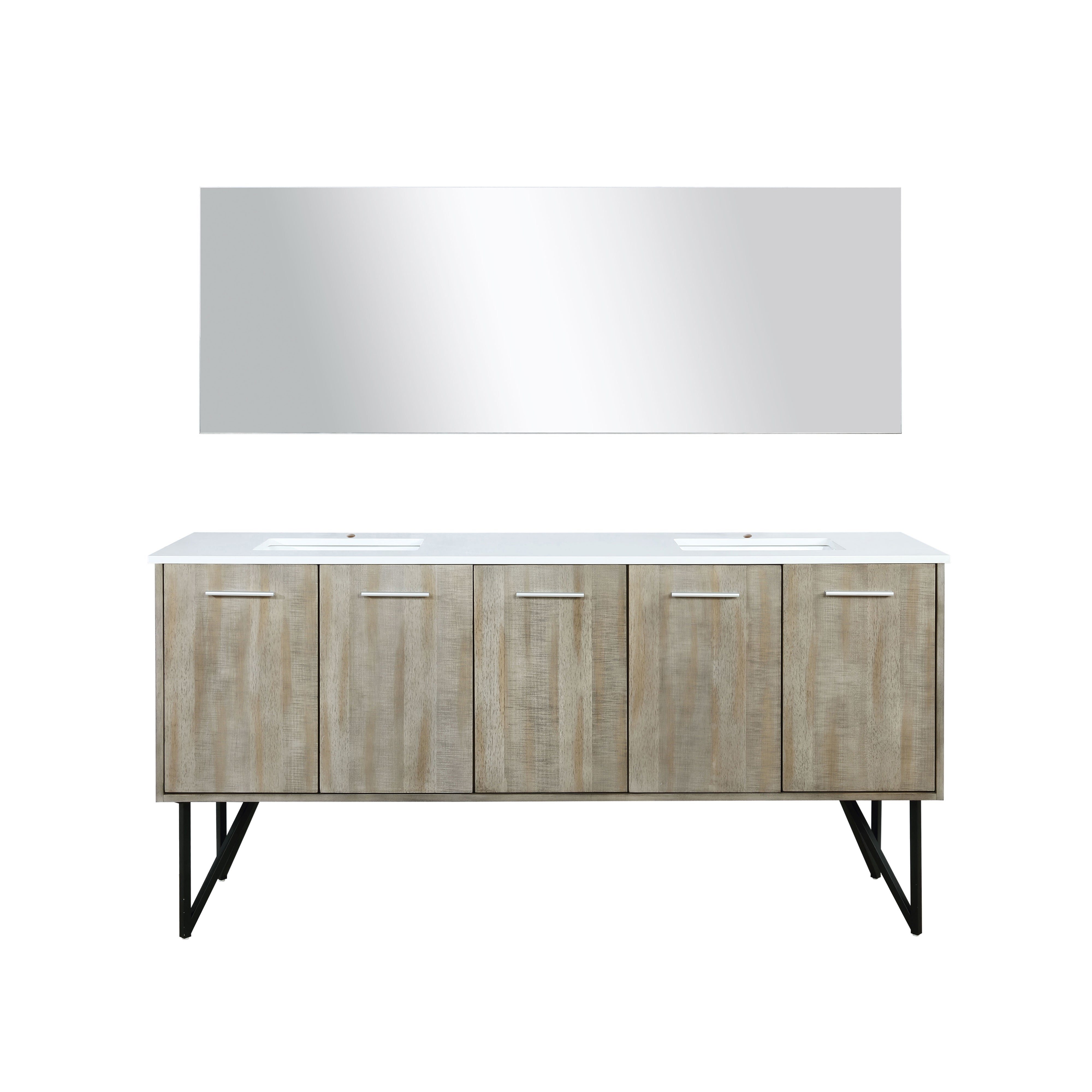 Lexora Lancy 72 in W x 20 in D Double Bath Vanity with Cultured Marble Top