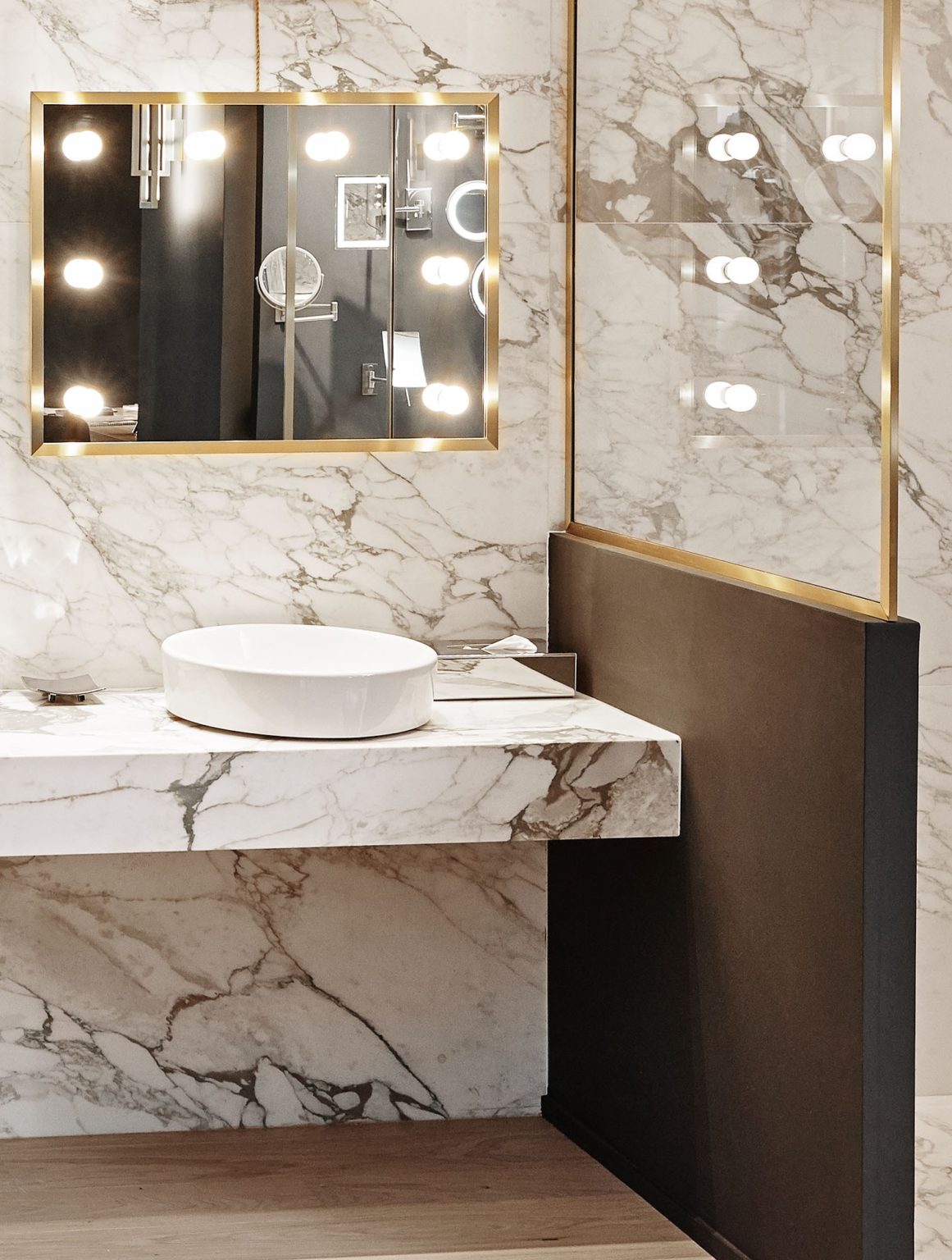 lacquered polished brass mirror