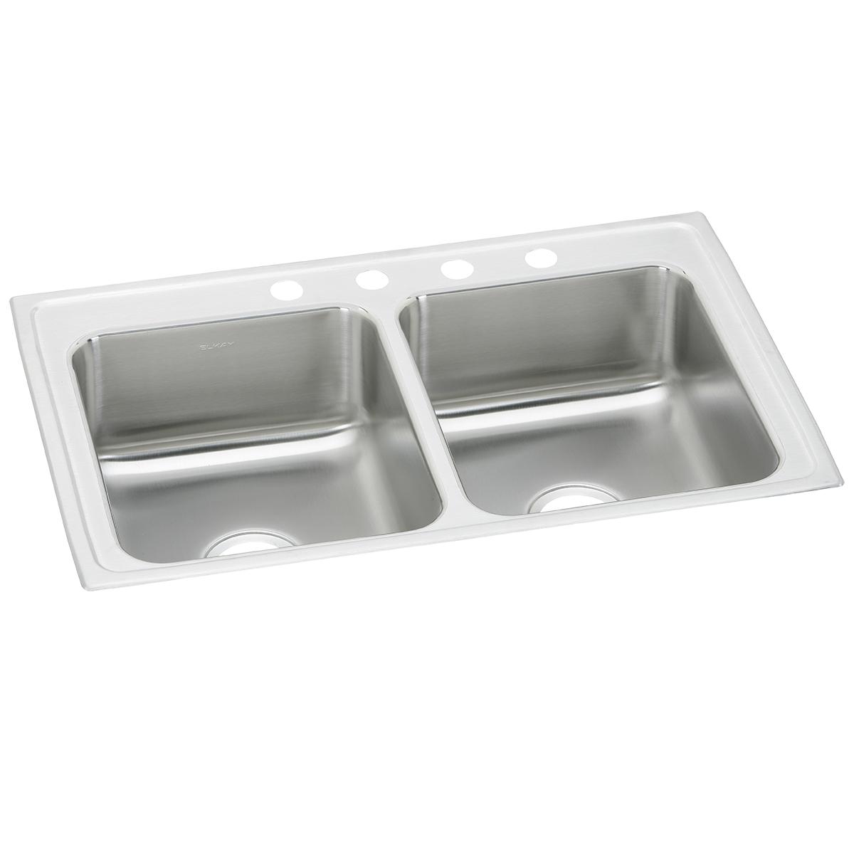 Elkay Celebrity 33" x 21-1/4" x 7-1/2" Equal Double Bowl Drop-in Sink