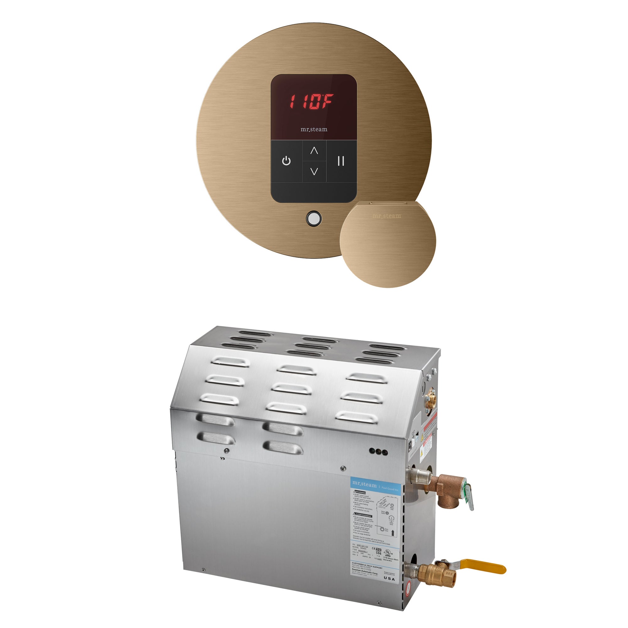 Mr Steam MS 6 kW Steam Shower Generator Package with Round iTempo Control