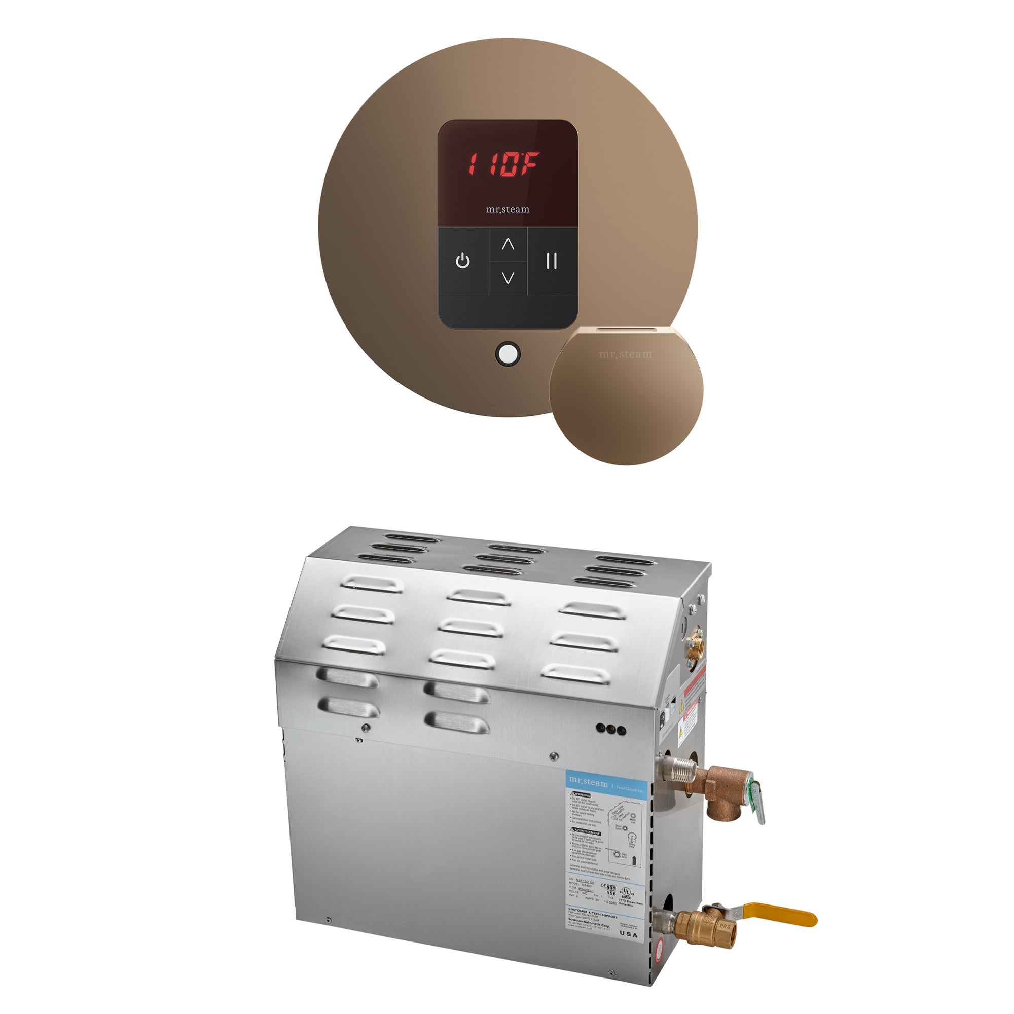 Mr Steam MS 7.5 kW Steam Shower Generator Package with Round iTempo Control