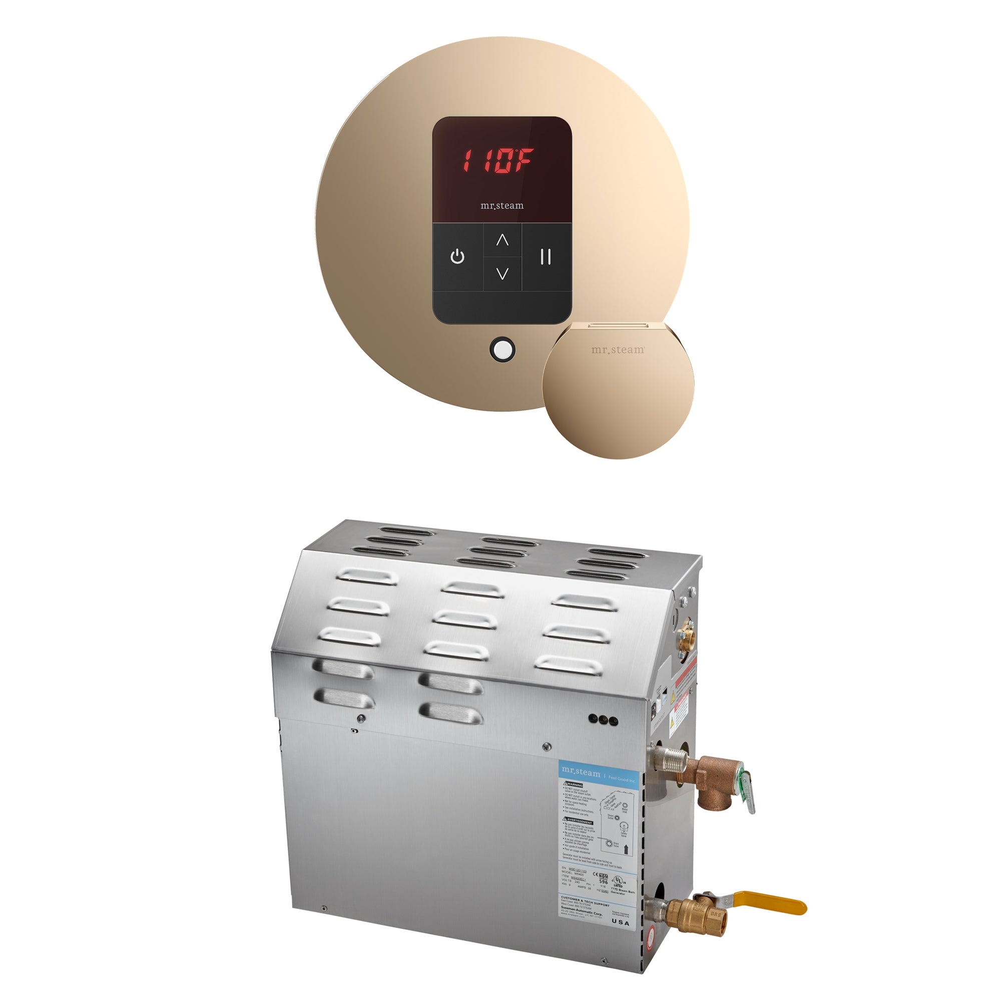 Mr Steam MS 6 kW Steam Shower Generator Package with Round iTempo Control
