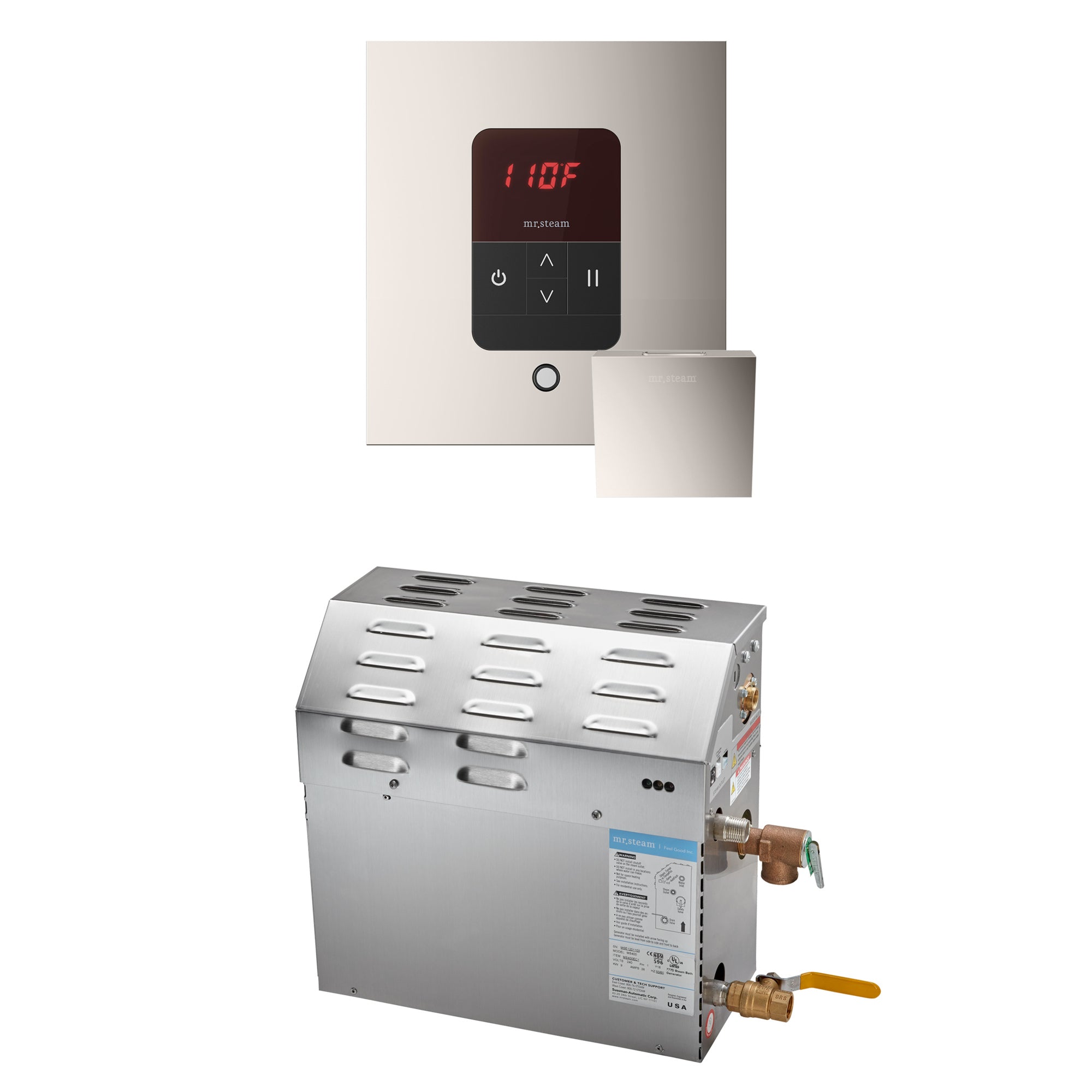 Mr Steam MS 10 kW Steam Shower Generator Package with Square iTempo Control