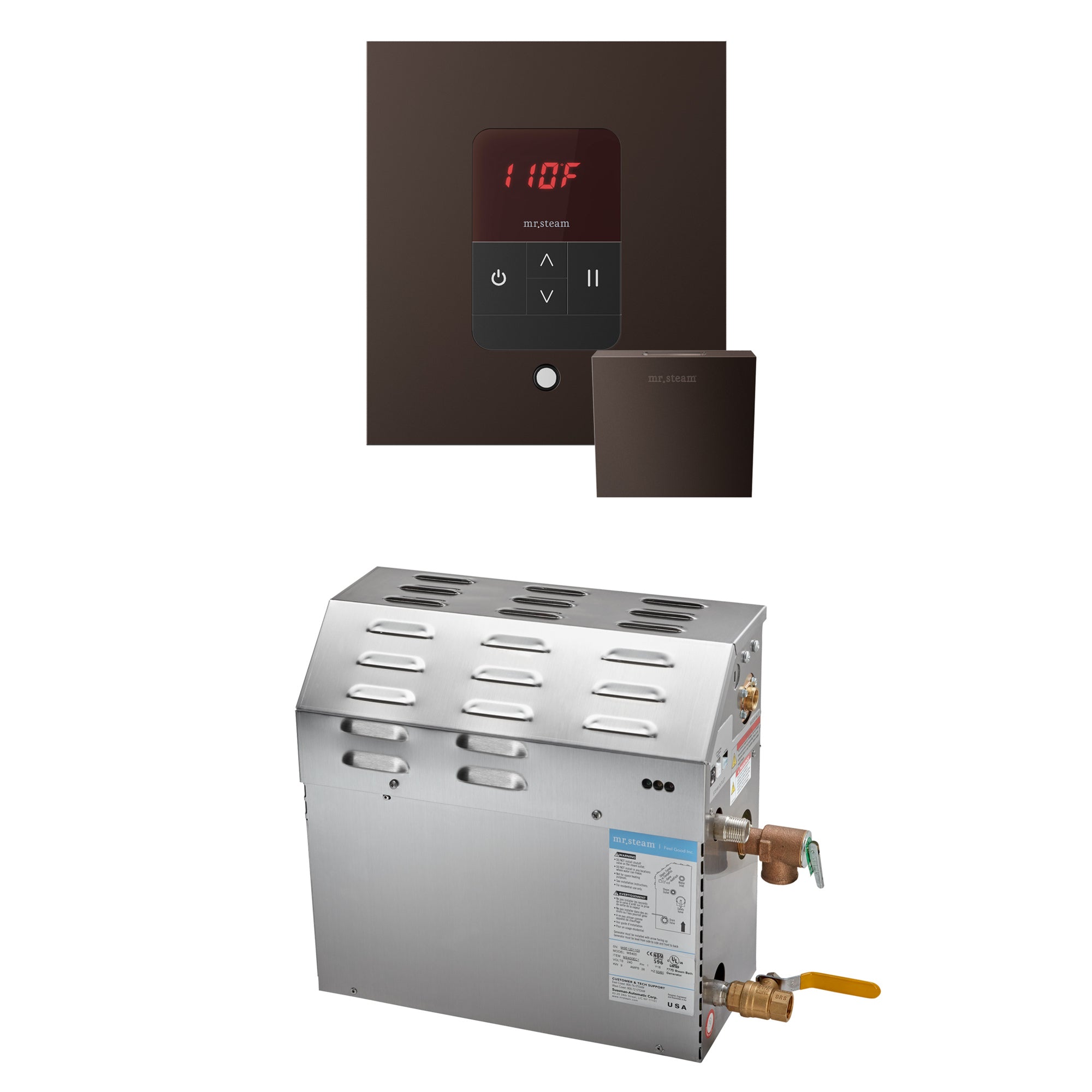 Mr Steam MS 6 kW Steam Shower Generator Package with Square iTempo Control