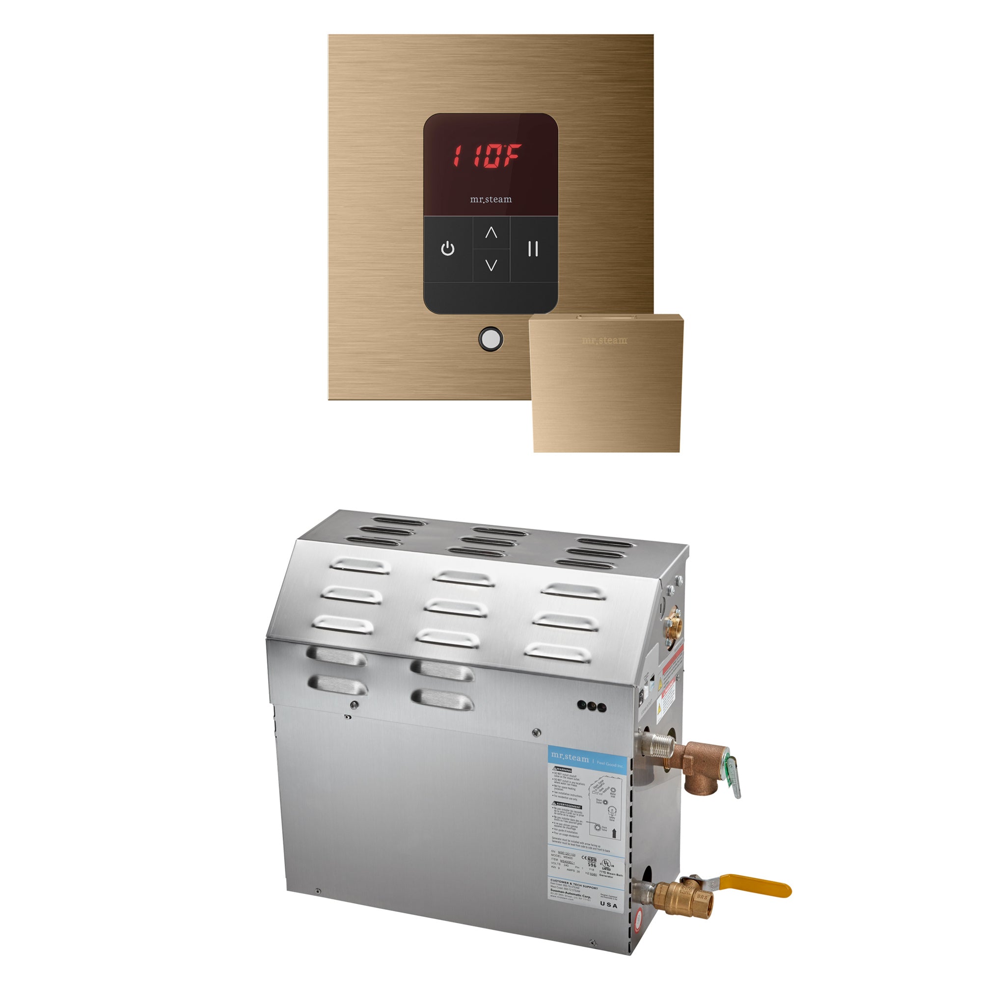Mr Steam MS 10 kW Steam Shower Generator Package with Square iTempo Control