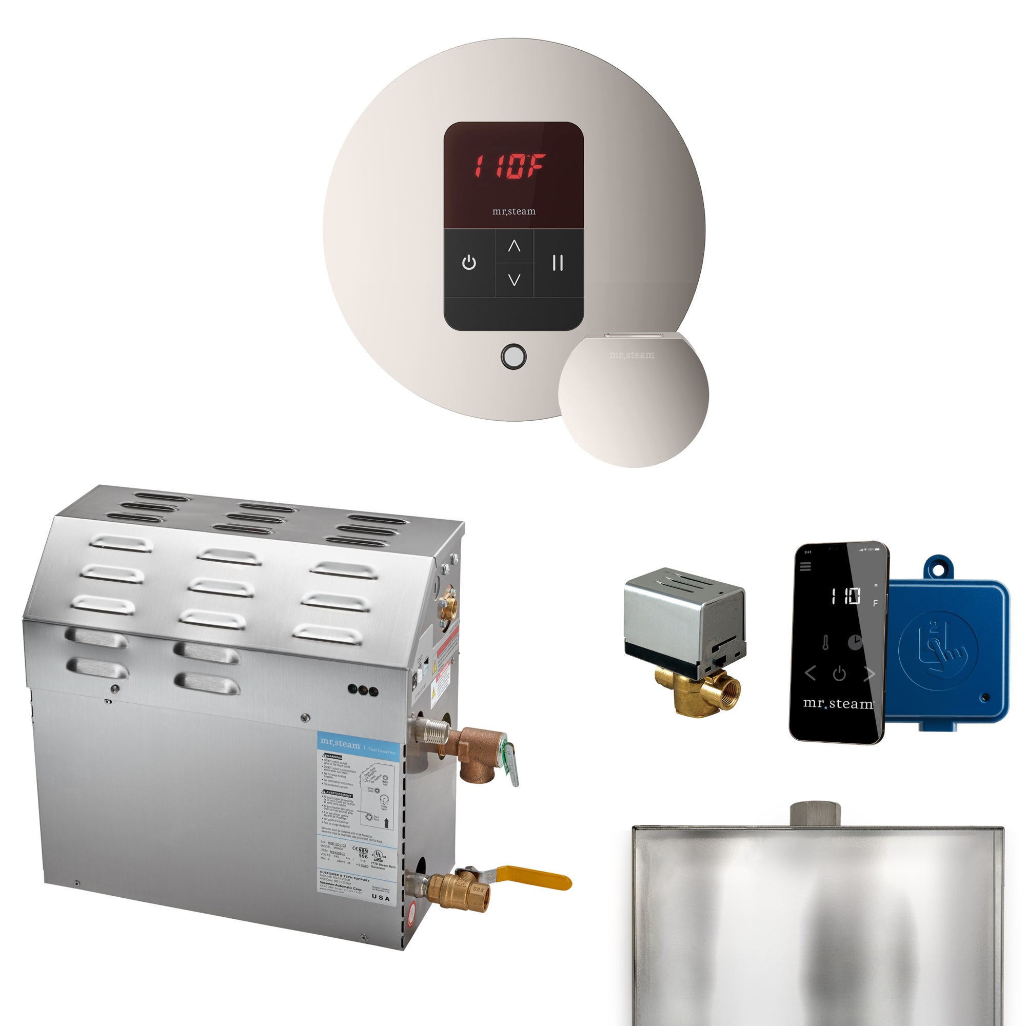 Mr Steam MS 5 kW Steam Shower Generator Package with Round iTempo Control