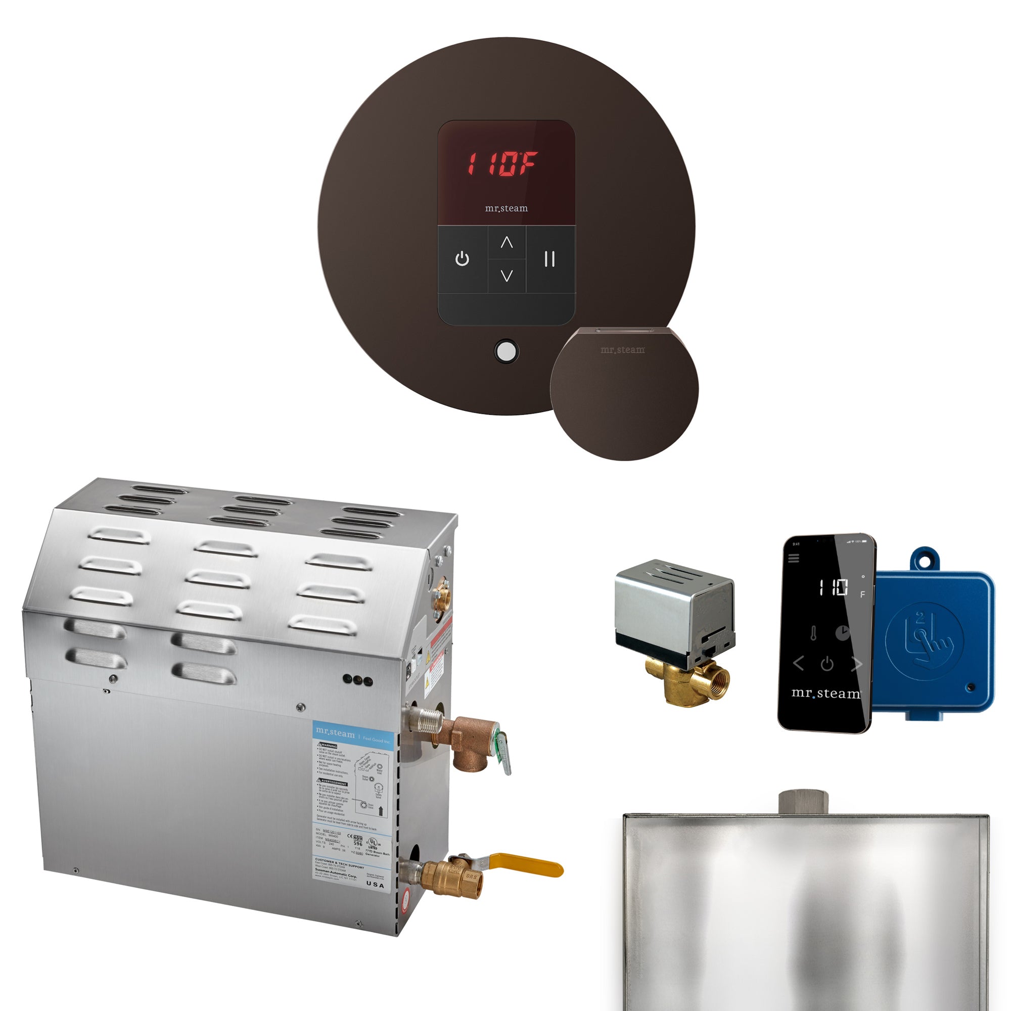 Mr Steam MS 5 kW Steam Shower Generator Package with Round iTempo Control