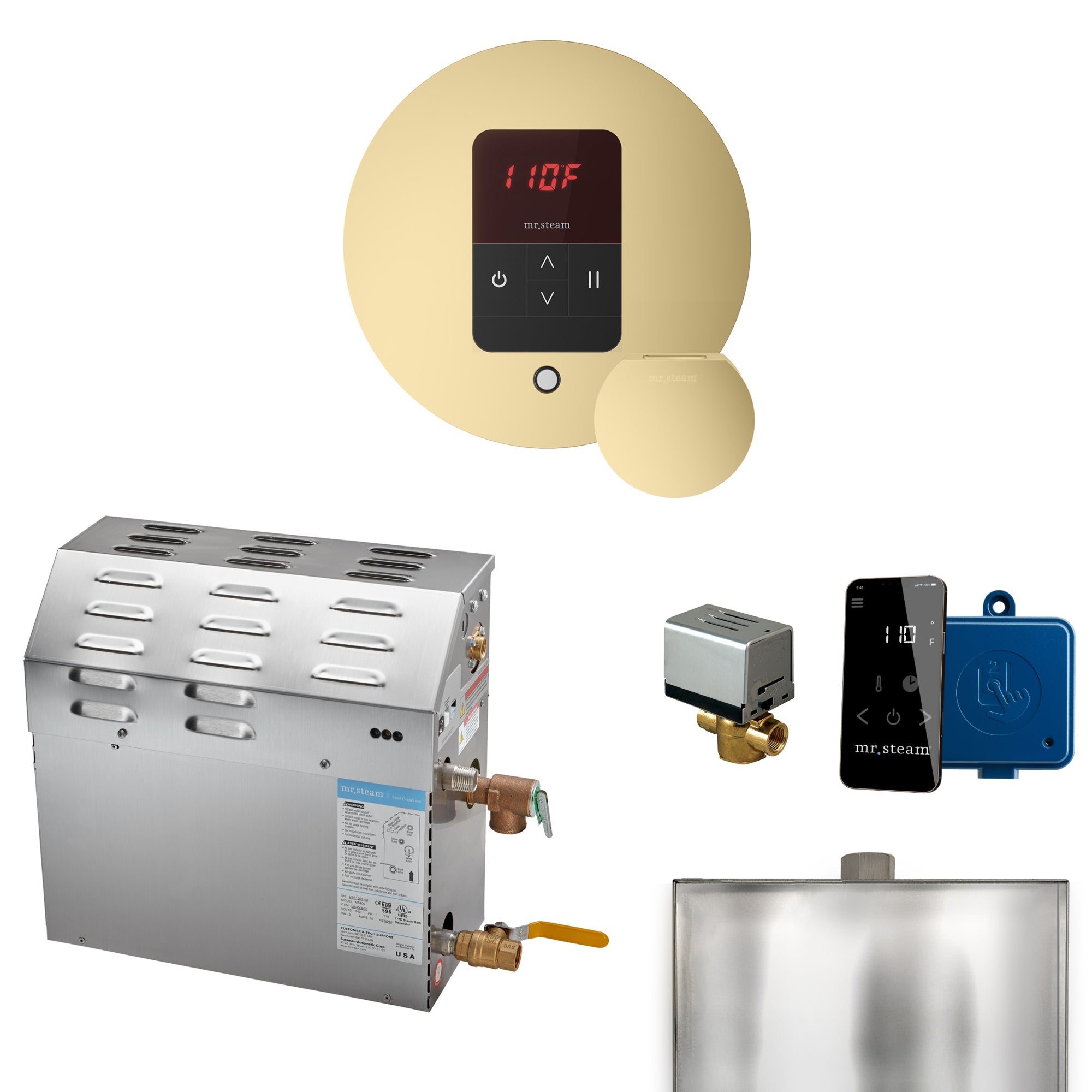 Mr Steam MS 5 kW Steam Shower Generator Package with Round iTempo Control