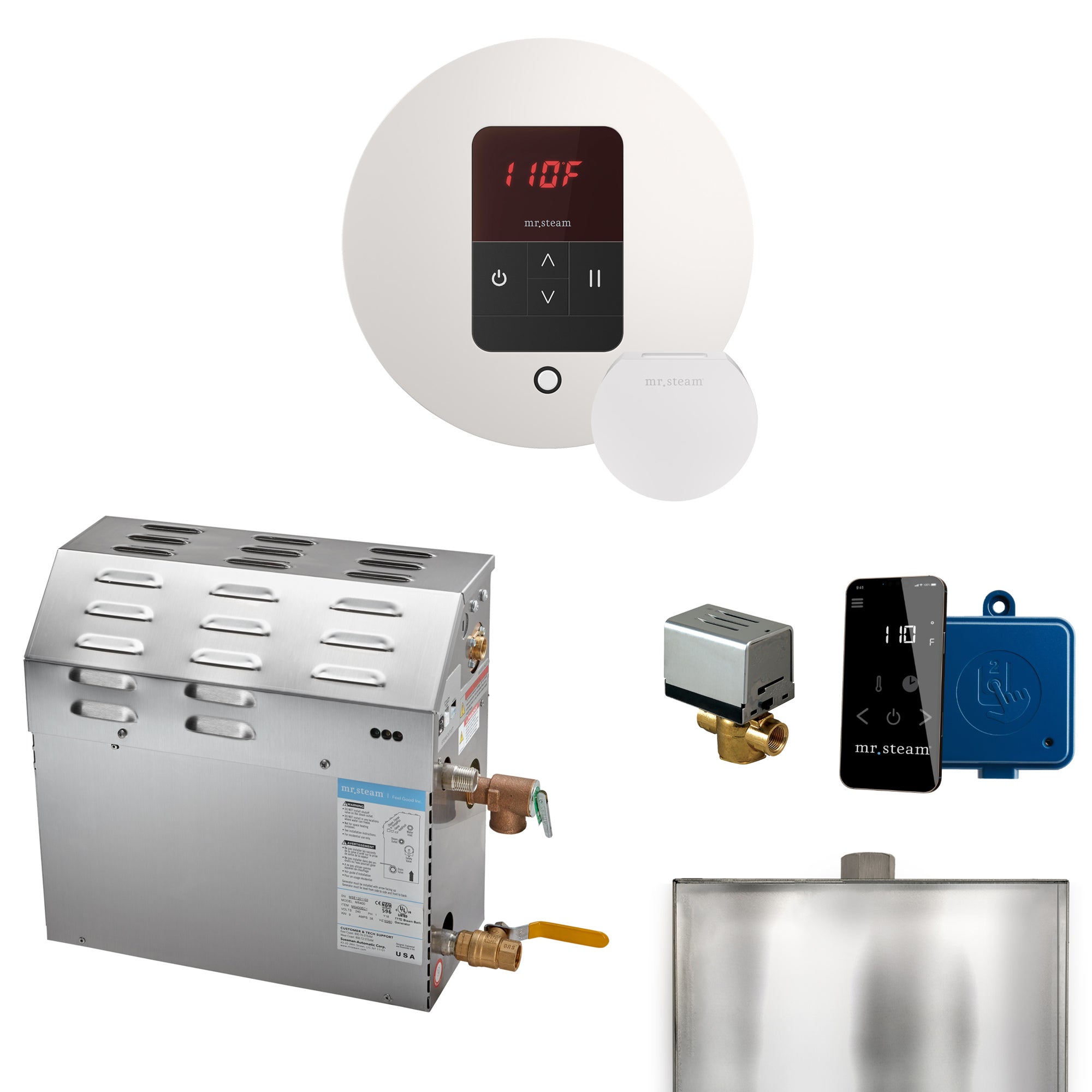 Mr Steam MS 5 kW Steam Shower Generator Package with Round iTempo Control