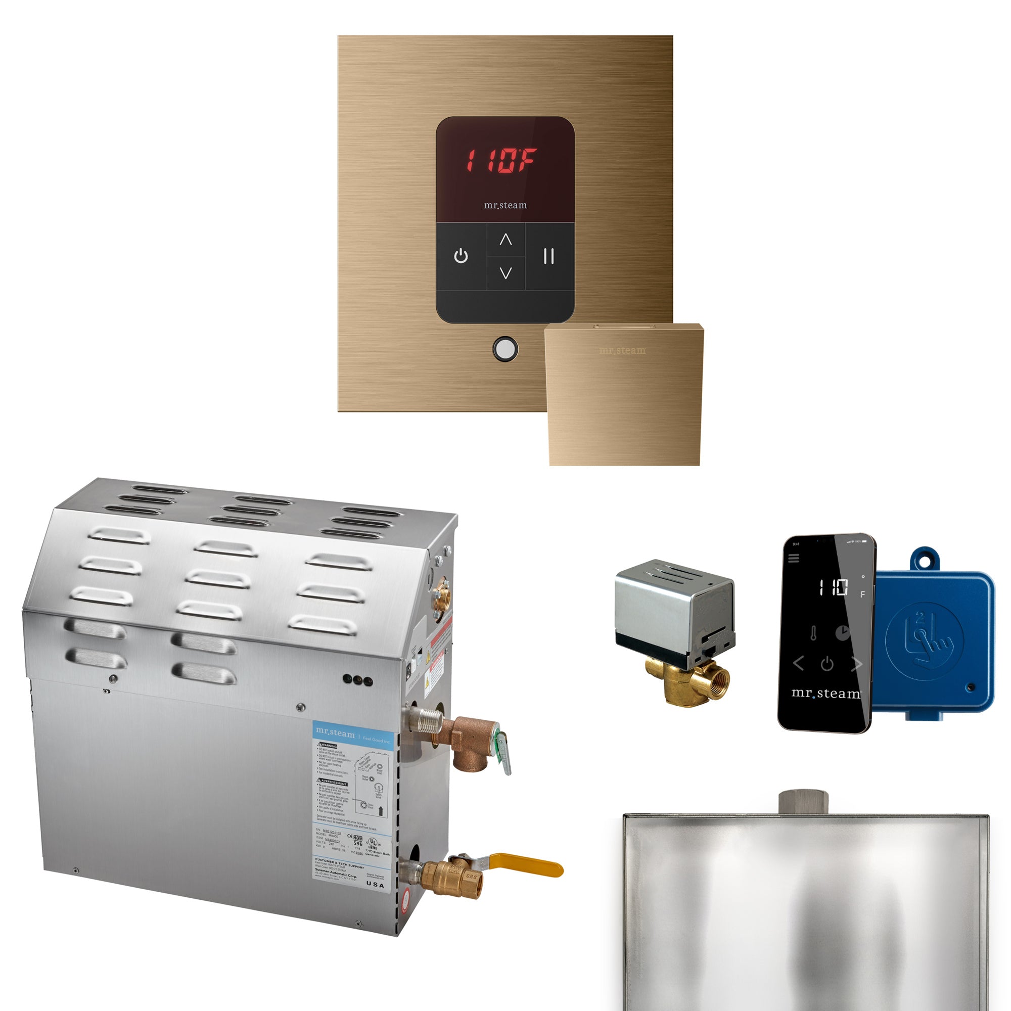 Mr Steam MS 7.5 kW Steam Shower Generator Package with Square iTempo Control