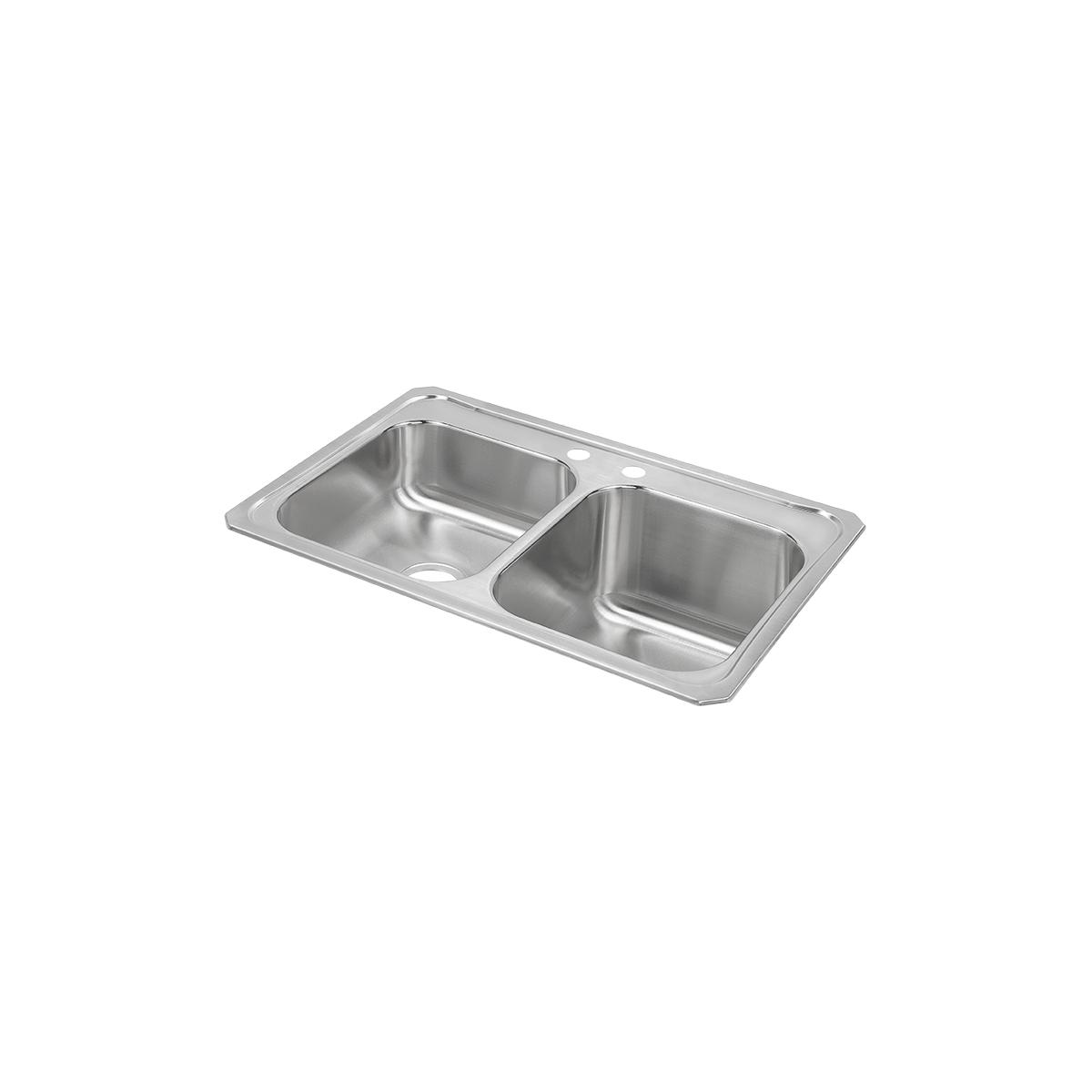Elkay Celebrity 33" x 22" x 10-1/4" Equal Double Bowl Drop-in Sink with Left Small Bowl