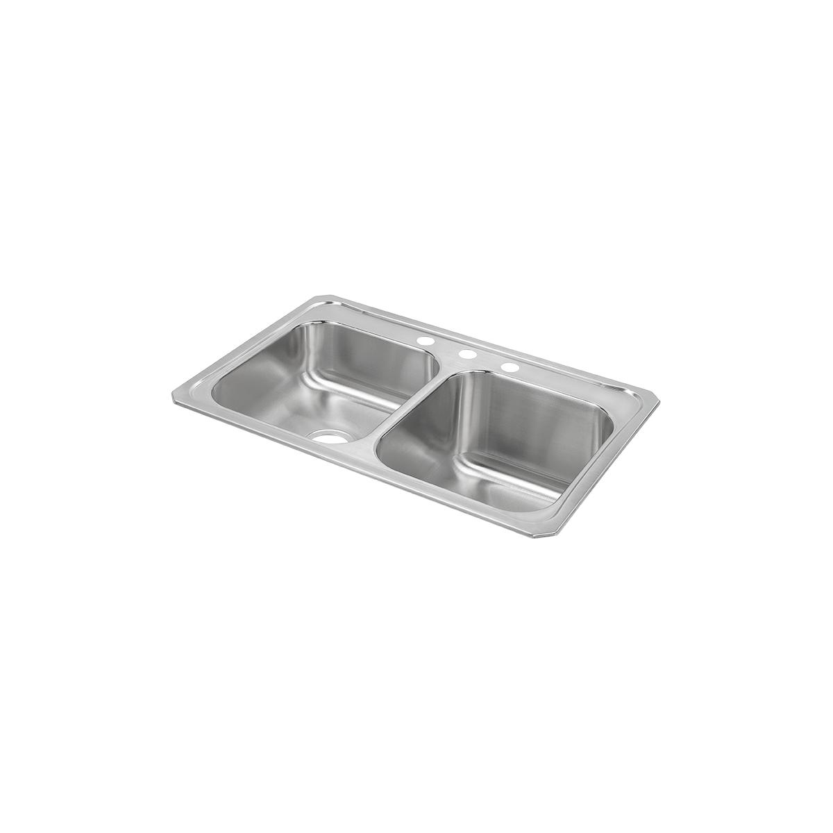 Elkay Celebrity 33" x 22" x 10-1/4" Equal Double Bowl Drop-in Sink with Left Small Bowl