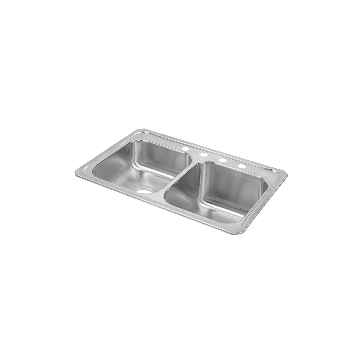 Elkay Celebrity 33" x 22" x 10-1/4" Equal Double Bowl Drop-in Sink with Left Small Bowl
