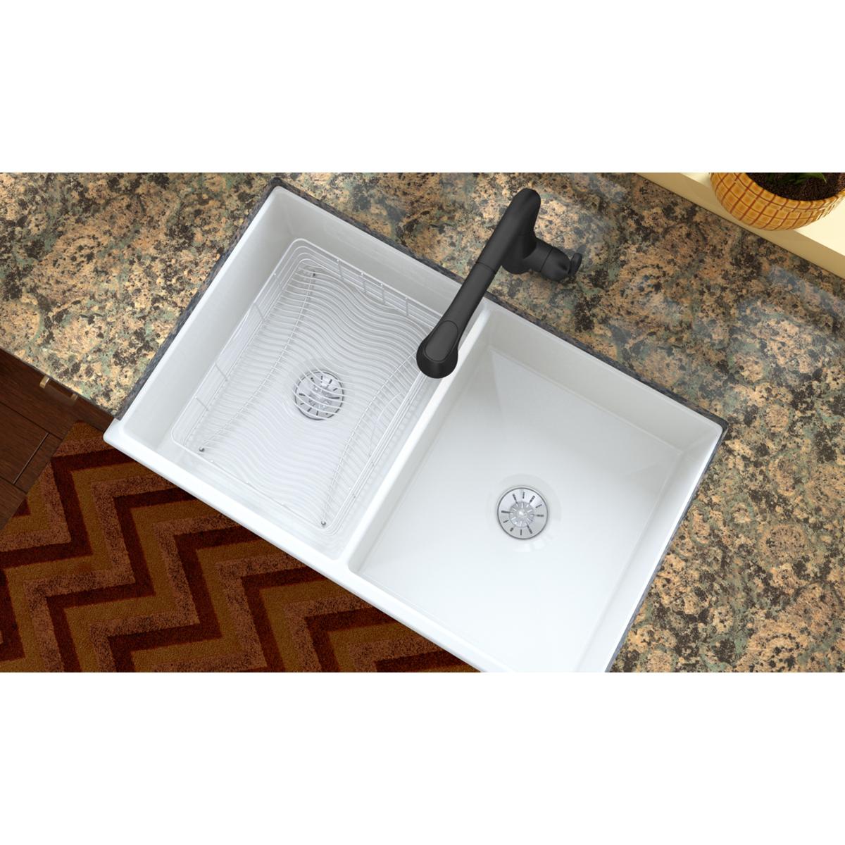 polished stainless steel rinsing basket