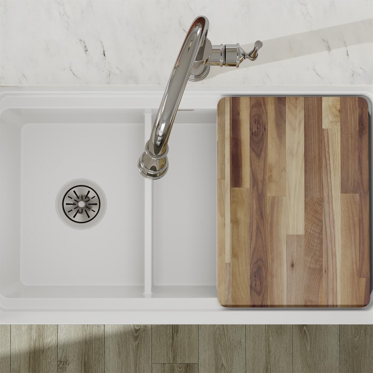 white workstation sink