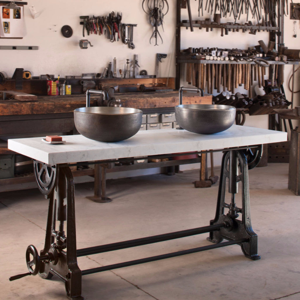 cast iron/luna bianca console