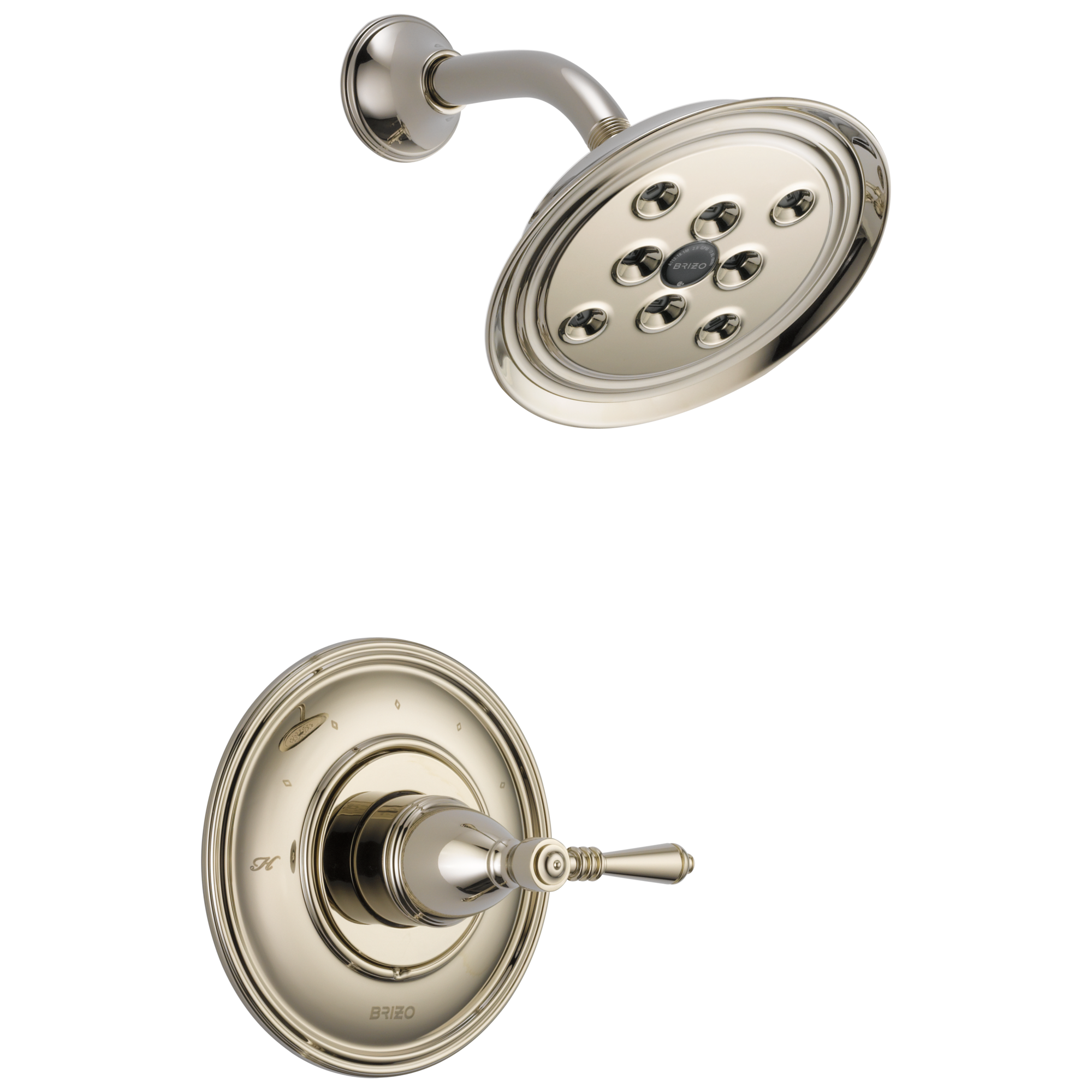 polished nickel shower