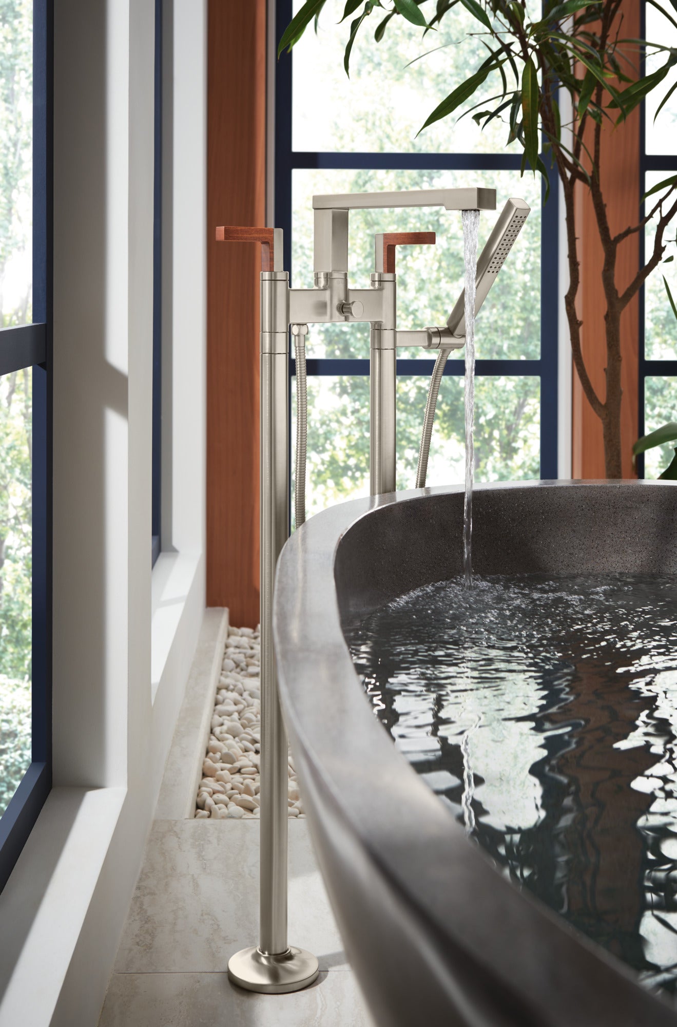luxe nickel tub filler unions