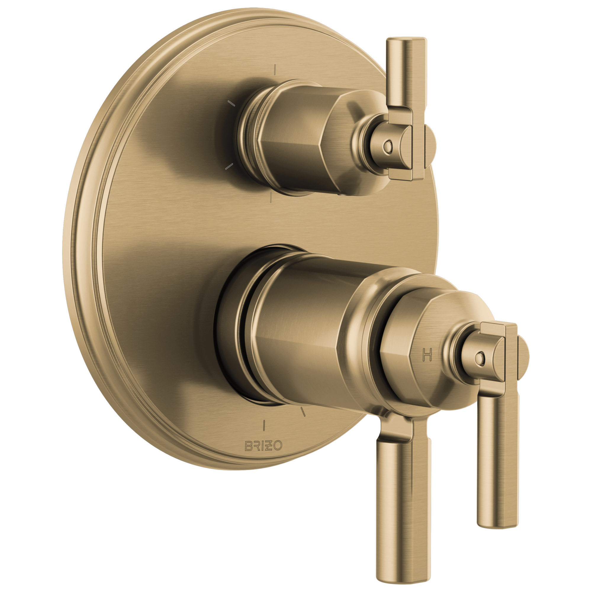 Brizo Invari Tempassure Thermostatic Valve With Integrated 6-Function Diverter Trim
