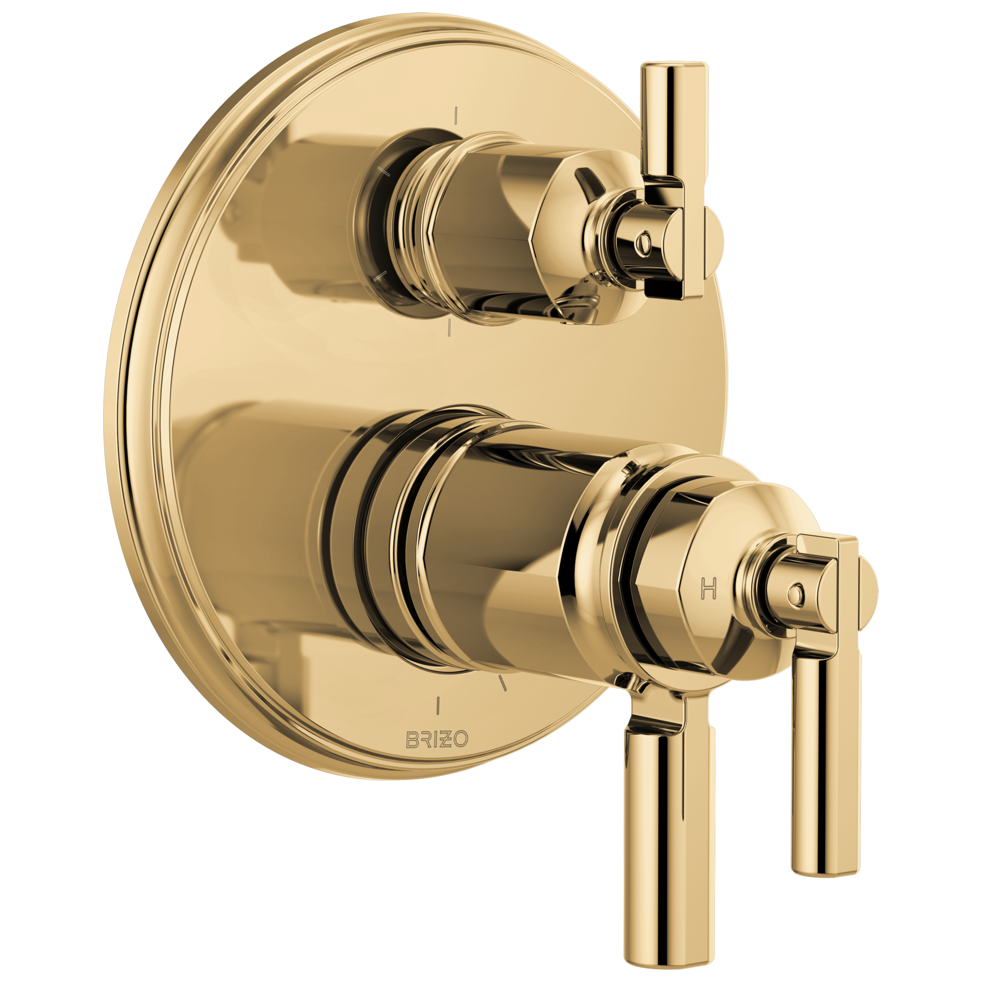 Brizo Invari Tempassure Thermostatic Valve With Integrated 6-Function Diverter Trim