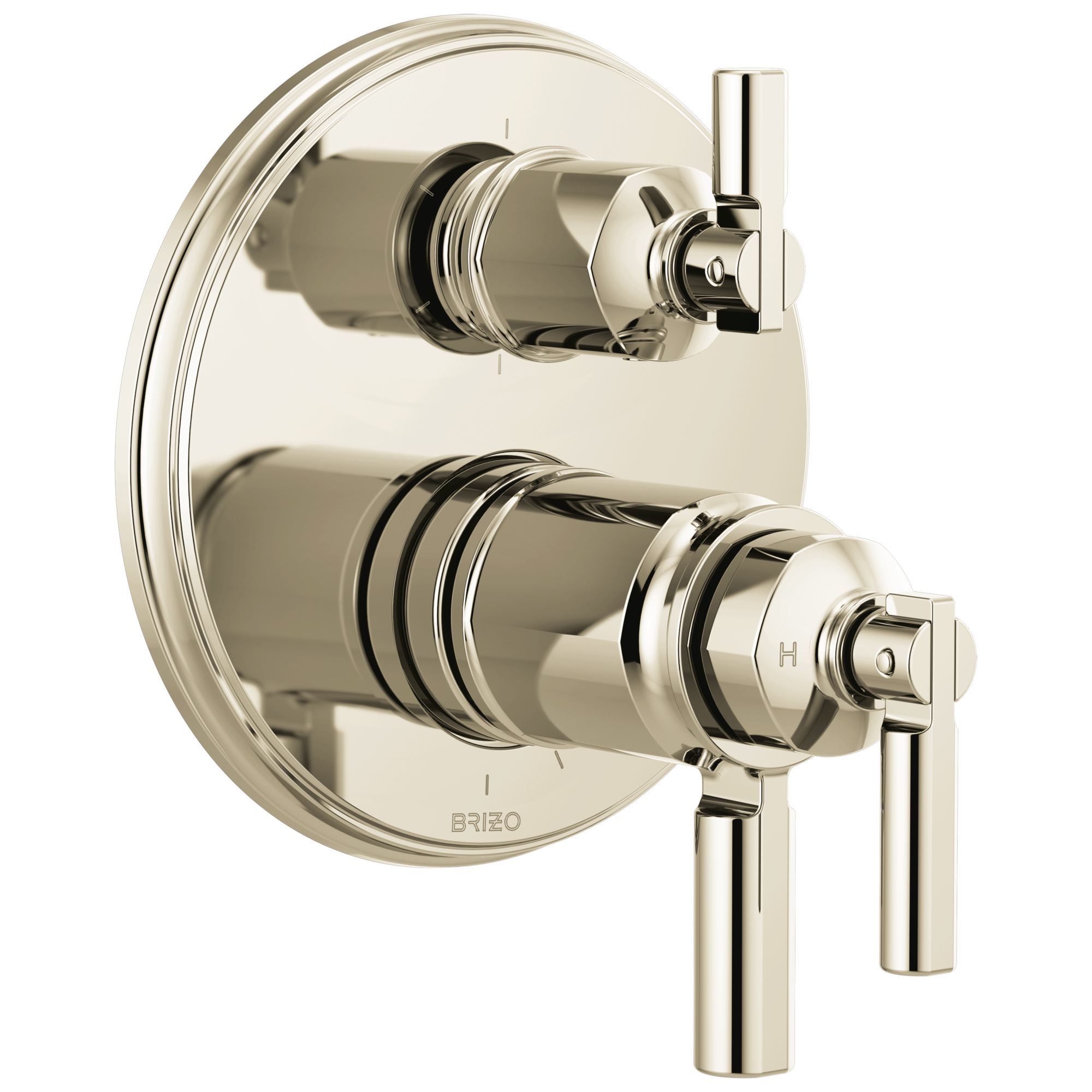 Brizo Invari Tempassure Thermostatic Valve With Integrated 6-Function Diverter Trim