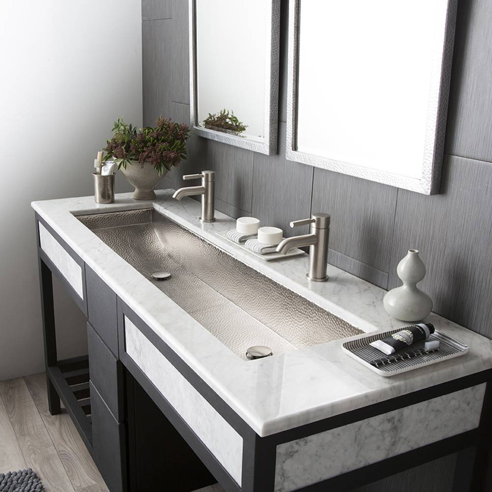 brushed nickel sink