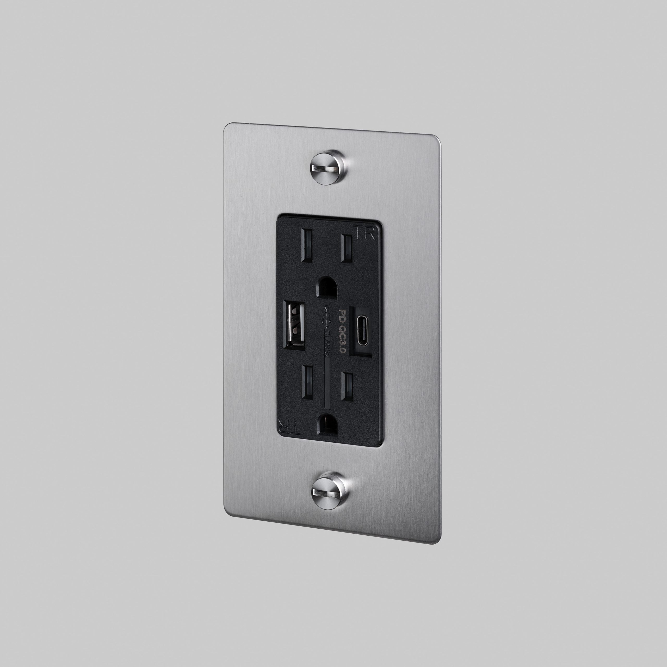 Buster + Punch 1G USB-A + C Charger Combination Duplex Outlet without Logo