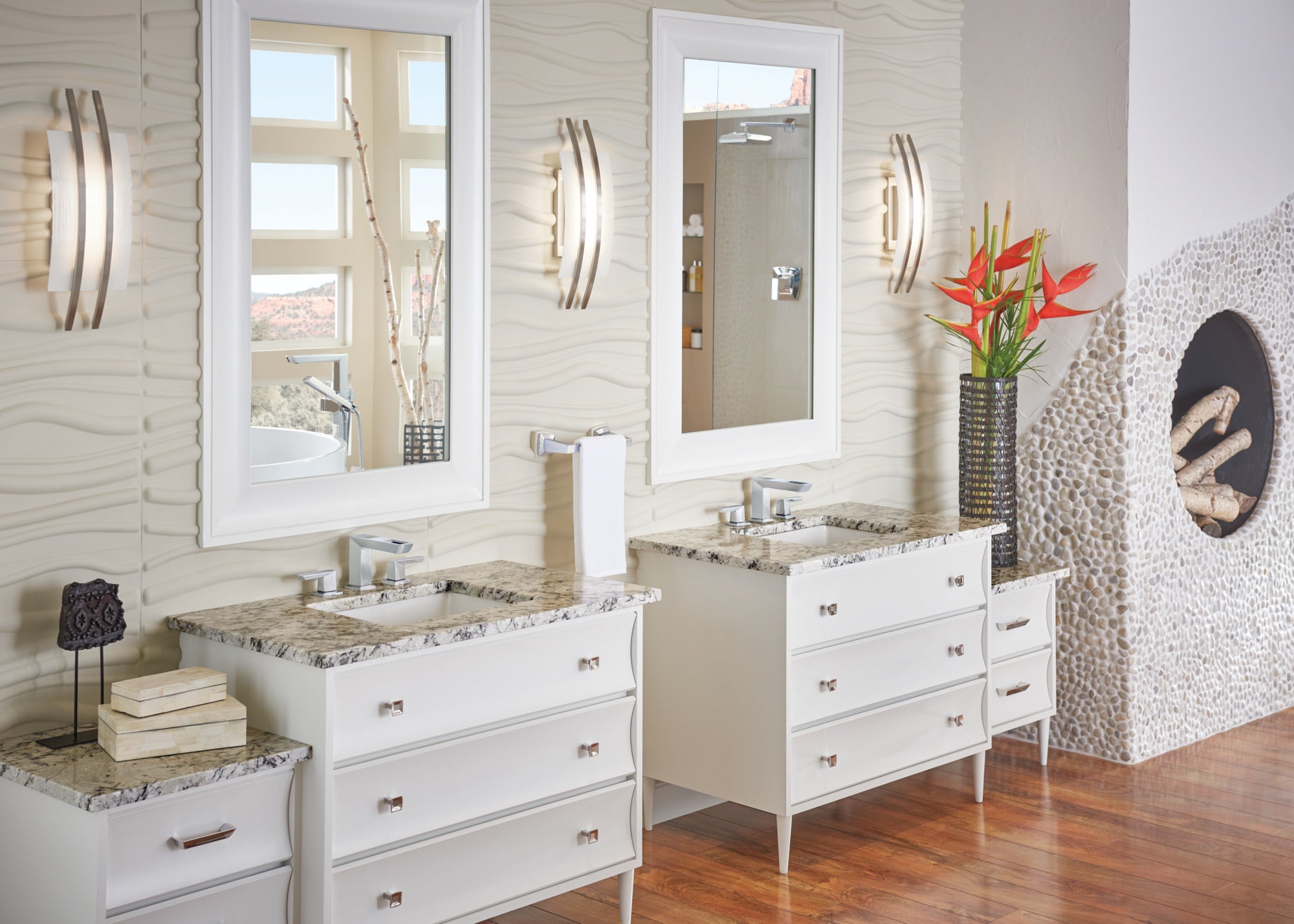 chrome lavatory faucet