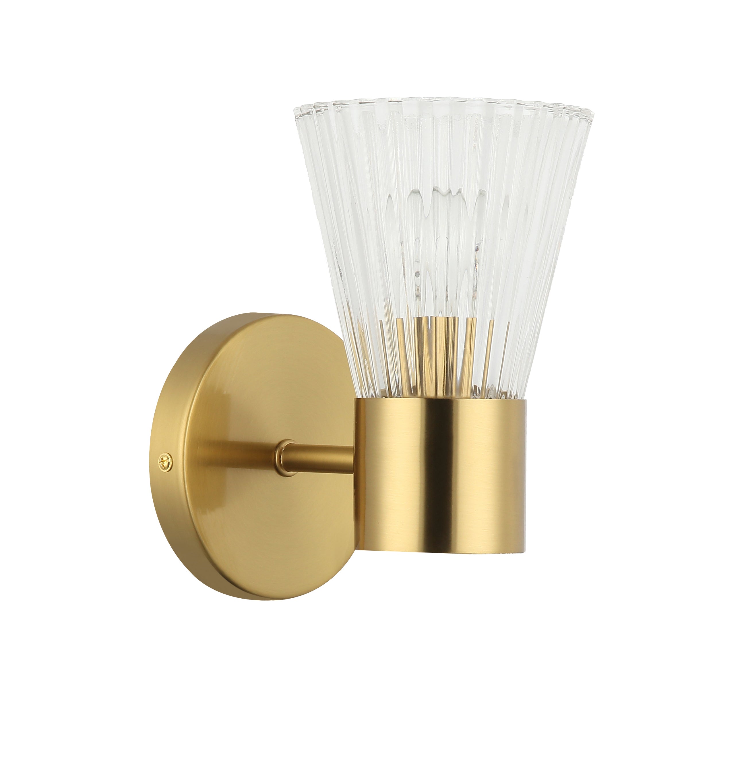 Dainolite 1 Light Incandescent Wall with Clear Ribbed Glass