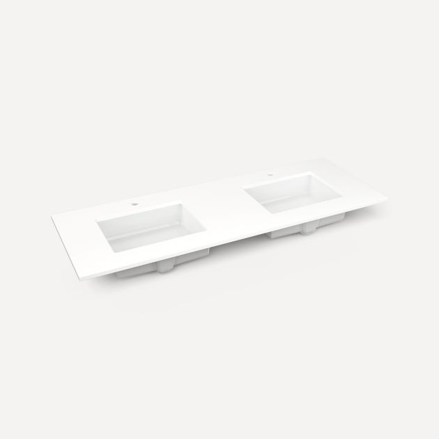 Robern Quartz Stone Vanity Top 61"x 3/4"x 22"Double Undercounter Single Hole Sink