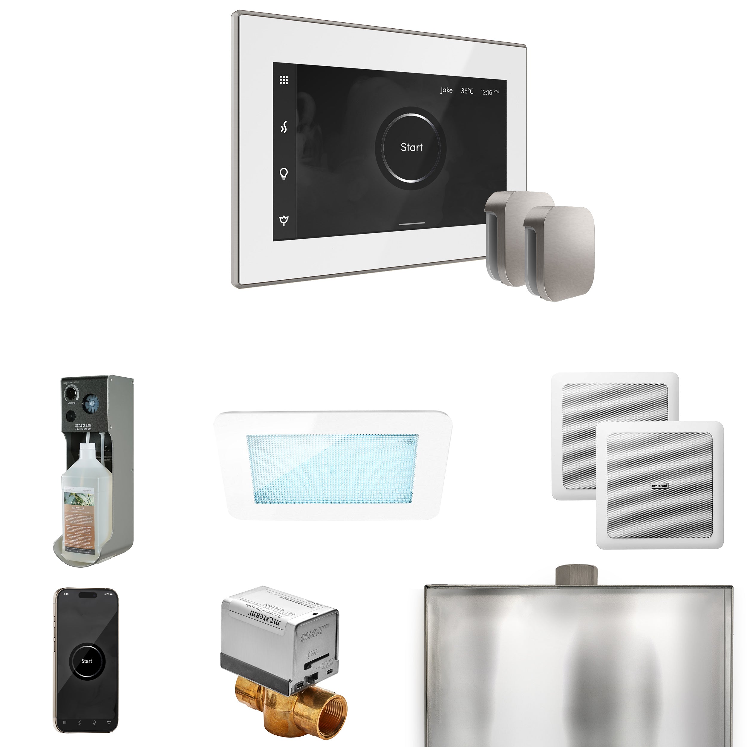 Mr Steam XDream Max Steam Shower Control Package with iSteamX Control and Steamhead