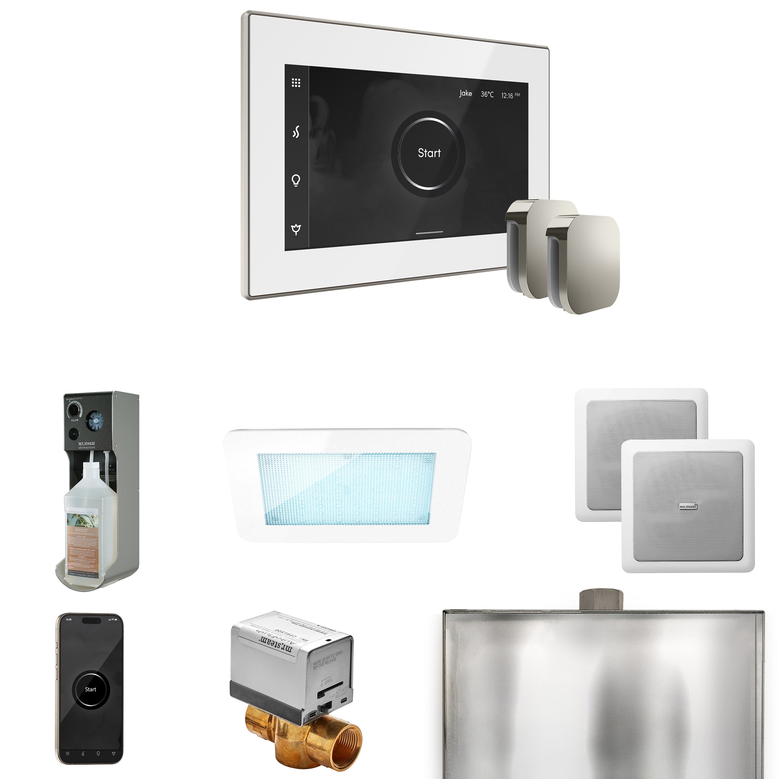 Mr Steam XDream Max Steam Shower Control Package with iSteamX Control and Steamhead