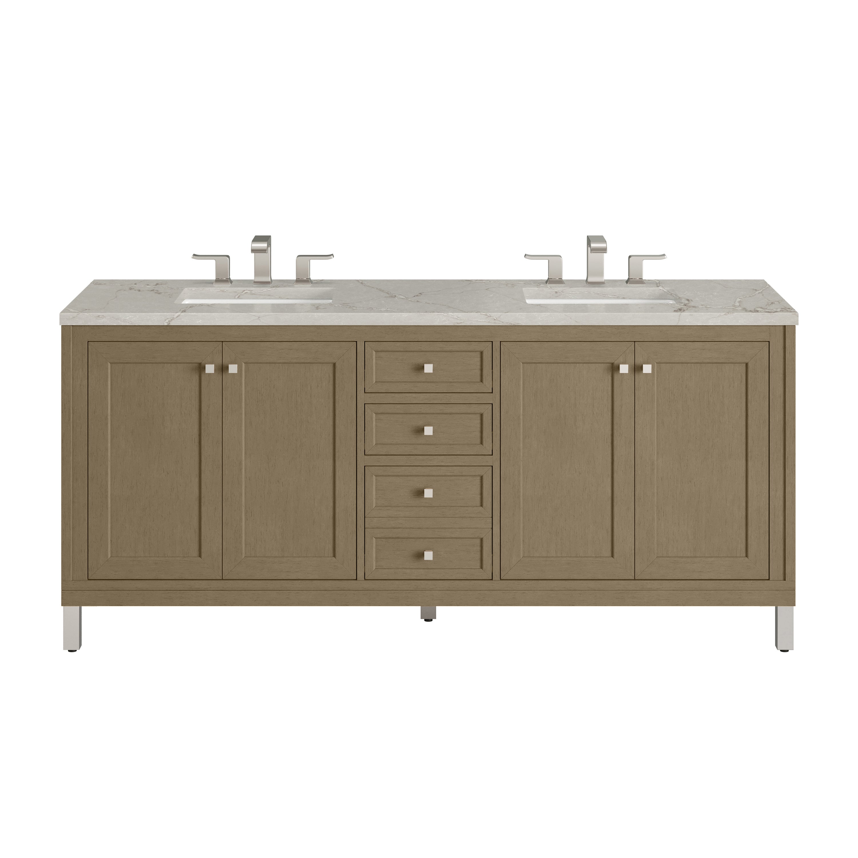 James Martin Vanities Chicago 72" Double Vanity - Walnut Whisper