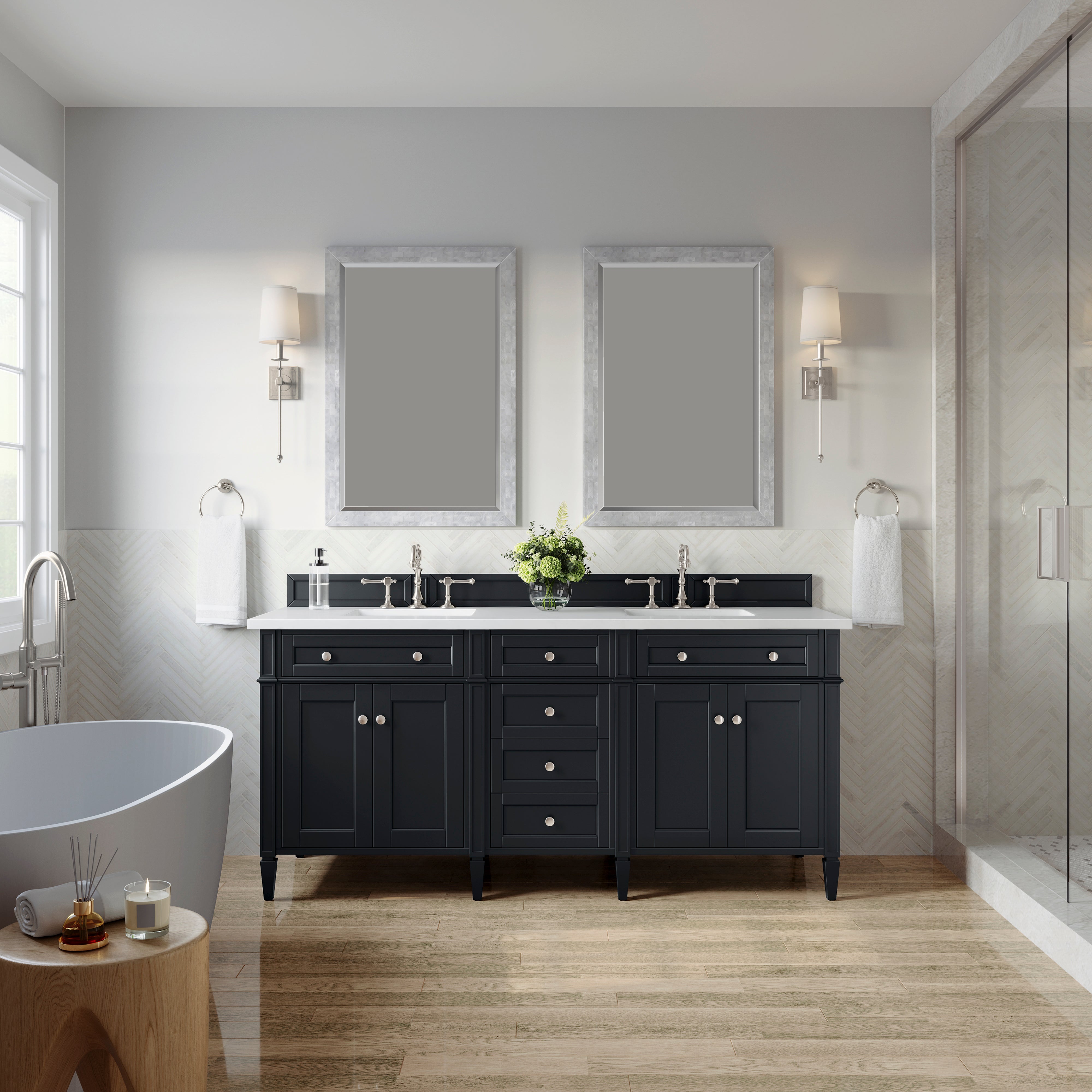 James Martin Vanities Brittany 72" Double Vanity - Black Onyx