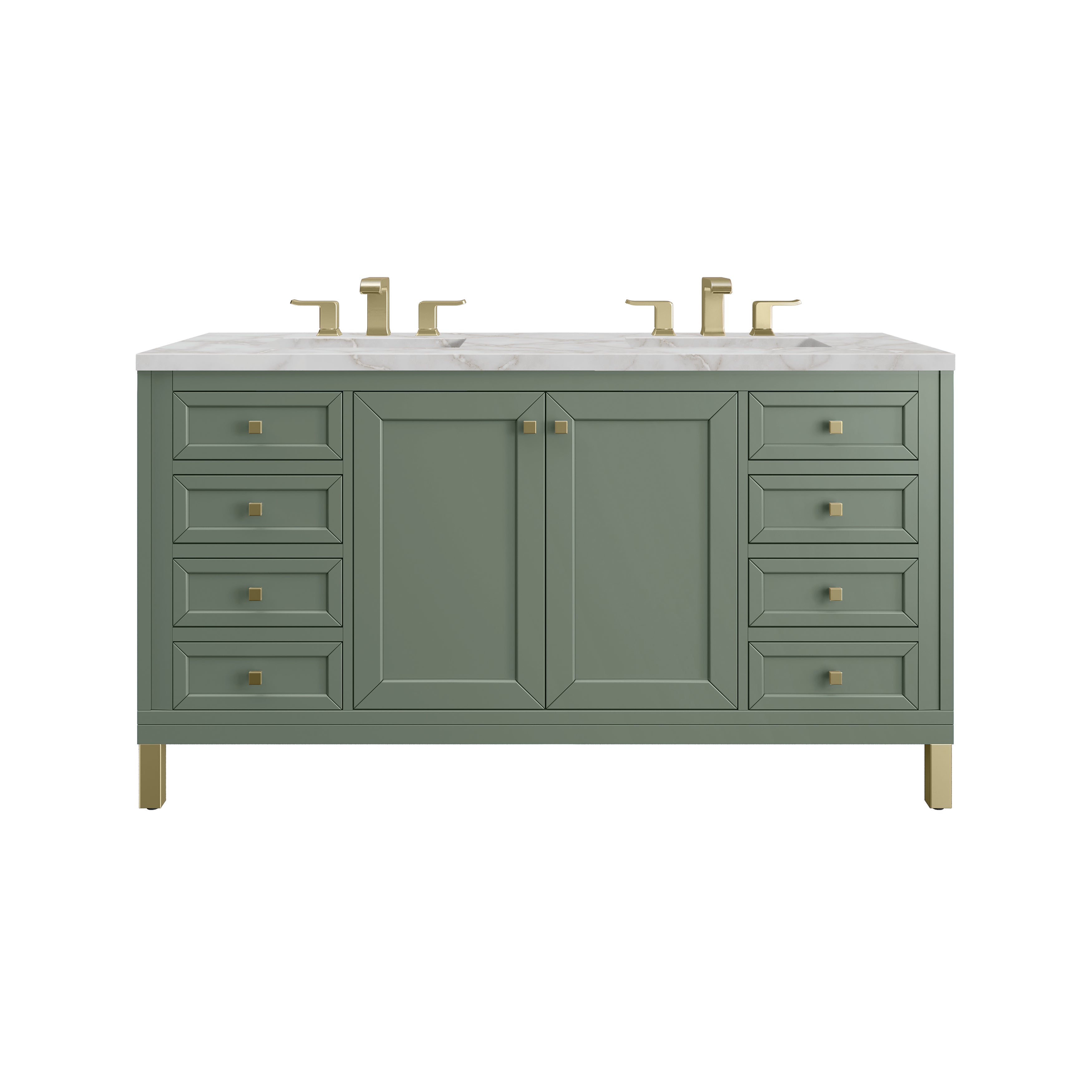 James Martin Vanities Chicago 60" Double Vanity - Smokey Celadon