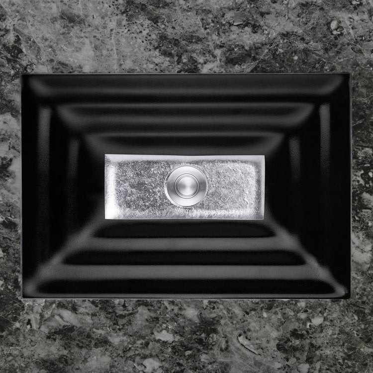 Linkasink Window Artisan Glass with Metal Leaf Accent Undermount Sink