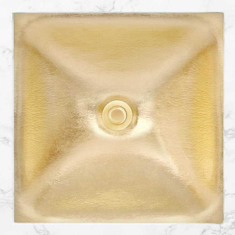 Linkasink Dune Solid Artisan Glass With Metal Leaf Accent Undermount Sink