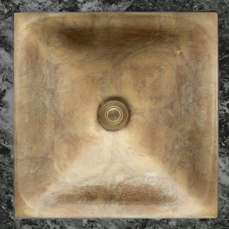 Linkasink Dune Solid Artisan Glass With Metal Leaf Accent Undermount Sink